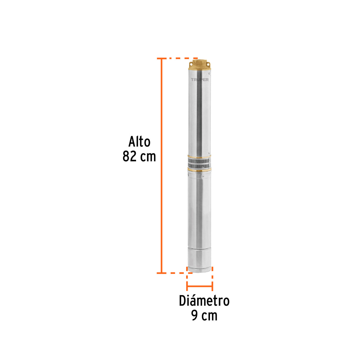 102976 BOS-1-1/2LM-2 Bomba sumergible tipo bala, 1-1/2HP, agrícola, 220V, TRUPER