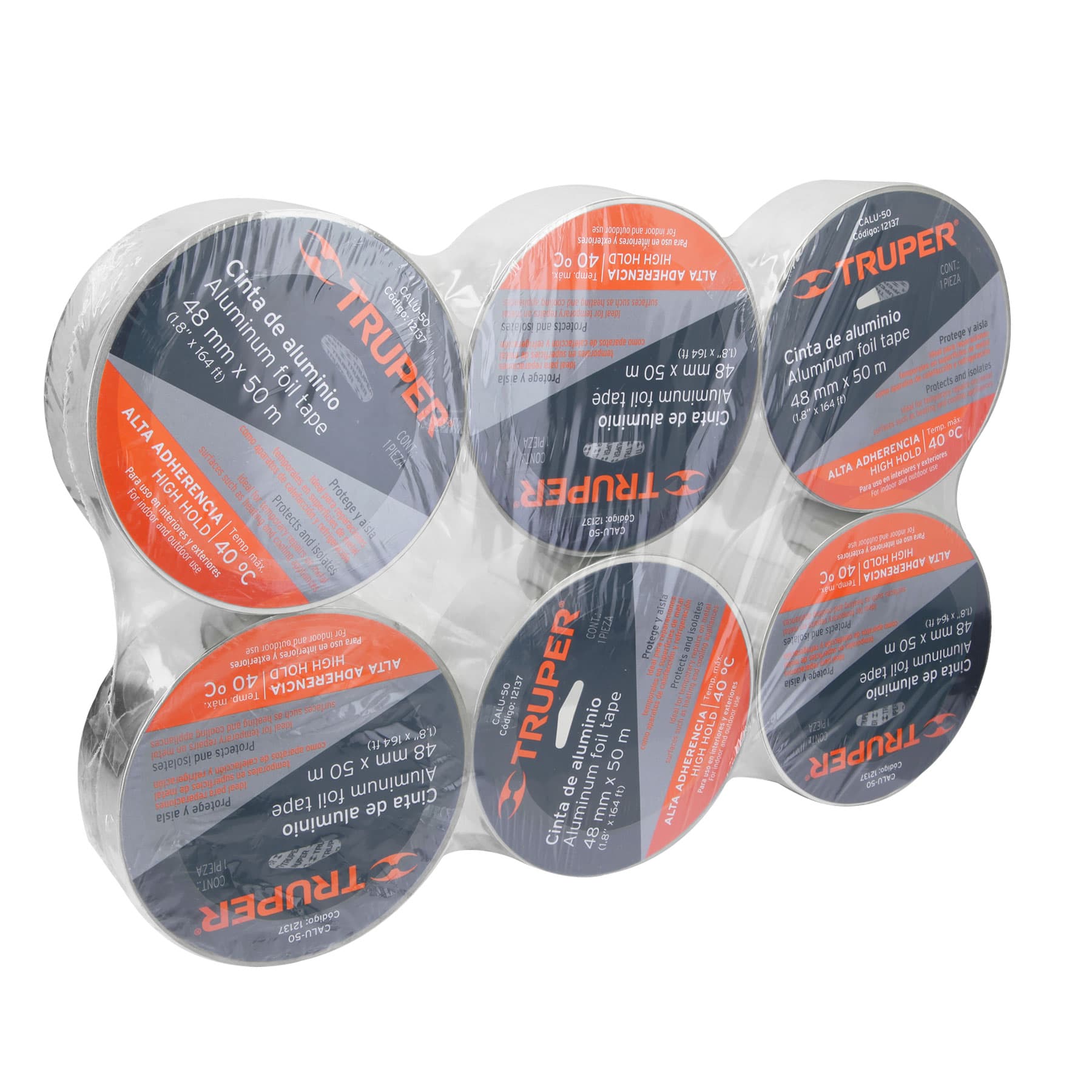 Truper CALU-50 Cinta de aluminio de 48 mm x 50 m