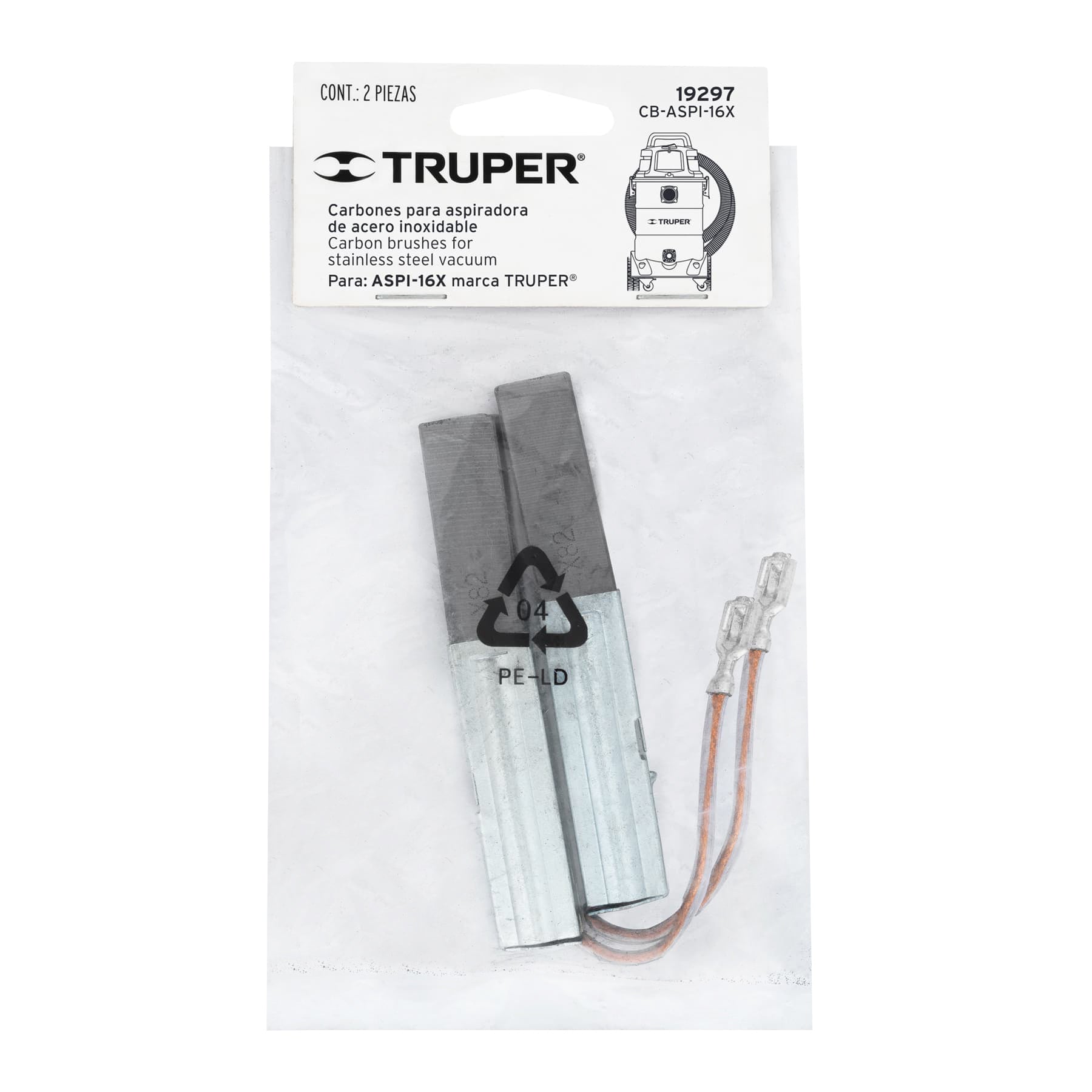 Truper CB-ASPI-16X Bolsa con 2 carbones de repuesto para ASPI-16X