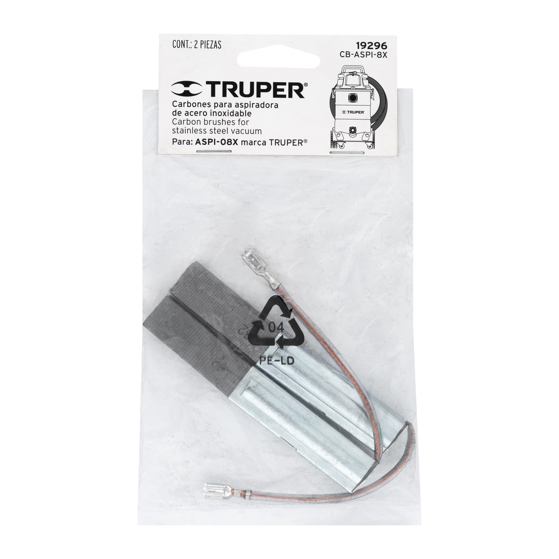 Truper CB-ASPI-8X Bolsa con 2 carbones de repuesto para ASPI-08X