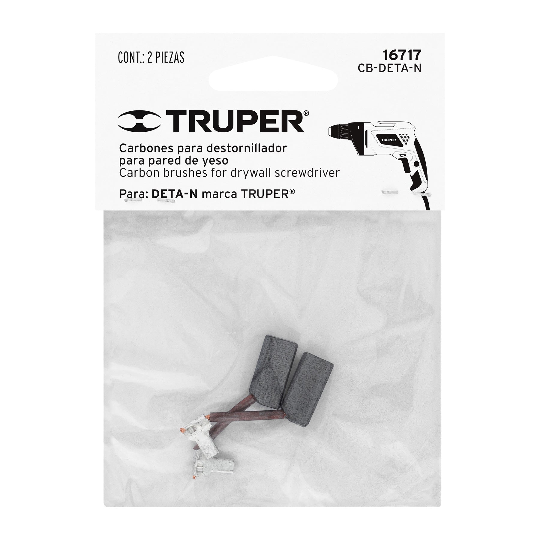 Truper CB-DETA-N Bolsa con 2 carbones de repuesto para DETA-N