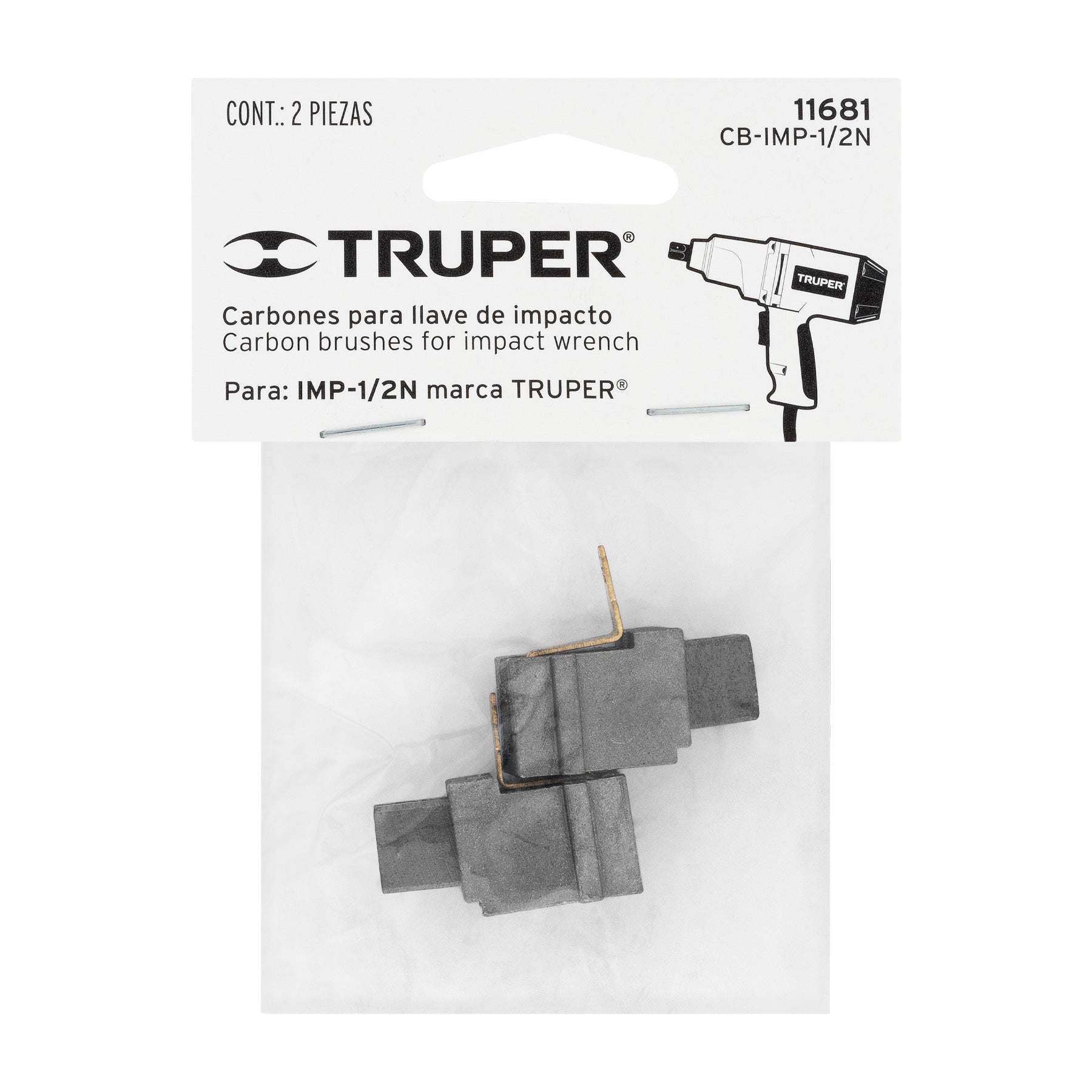 Truper CB-IMP-1/2N Bolsa con 2 carbones de repuesto para IMP-1/2N
