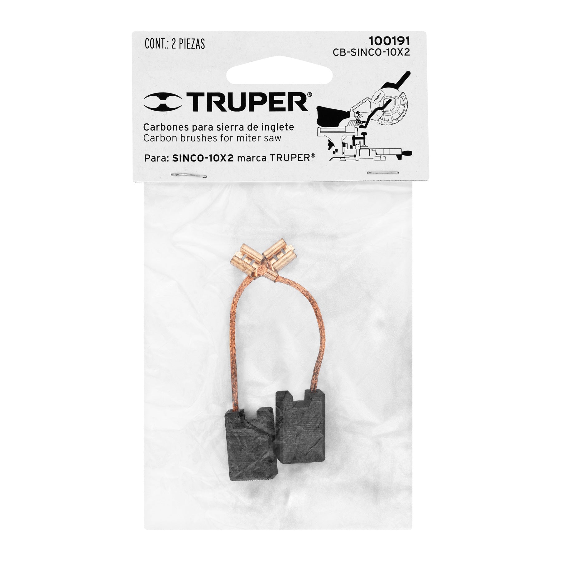Truper CB-SINCO-10X2 Bolsa con 2 carbones de repuesto para SINCO-10X2