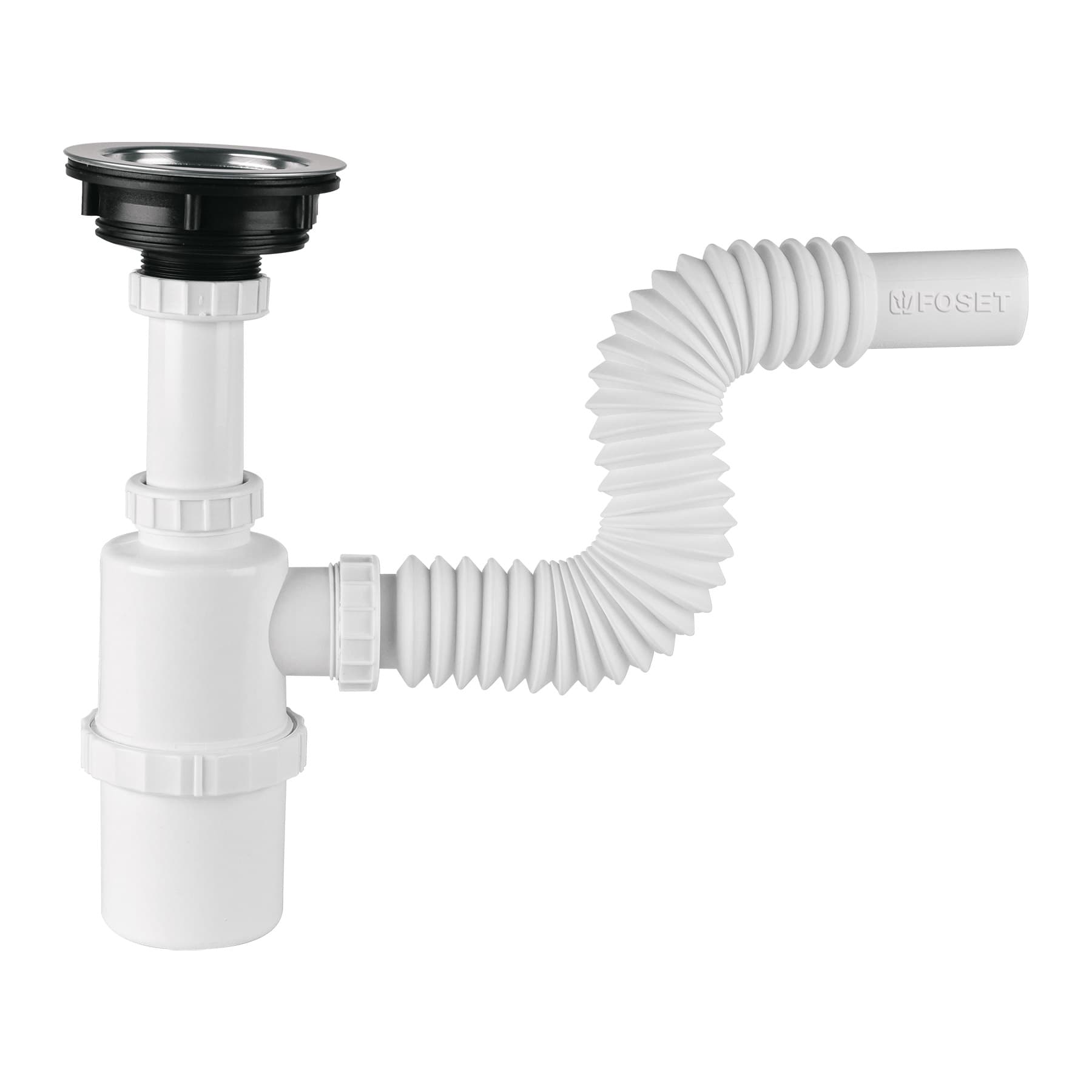 Foset CE-292 Céspol bote p/fregadero c/contracanasta, polipr, 1-1/2'