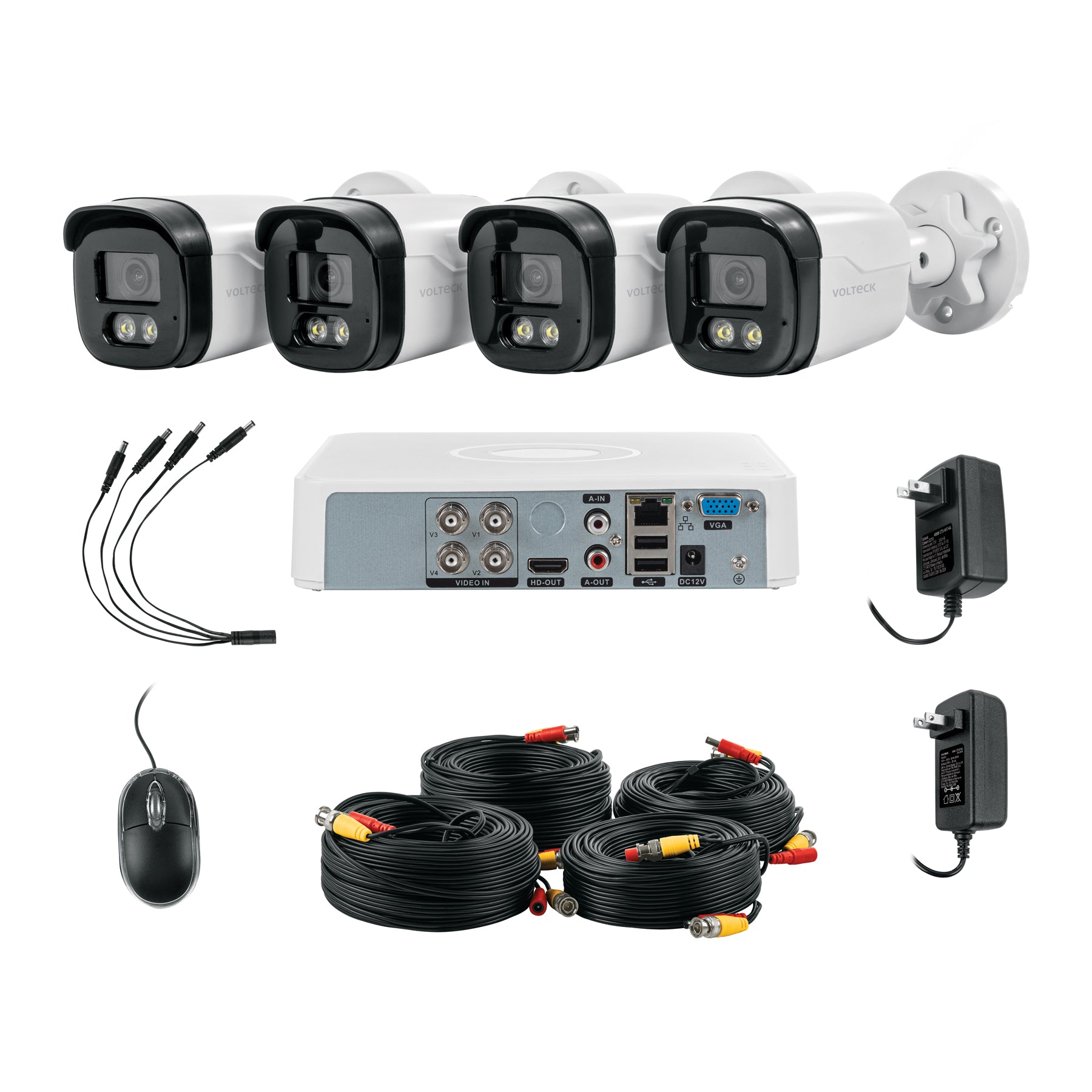CTV-KIT-4A Kit video vigilancia, 4 canales, 4 cámaras, 5MP, Disco 1TB