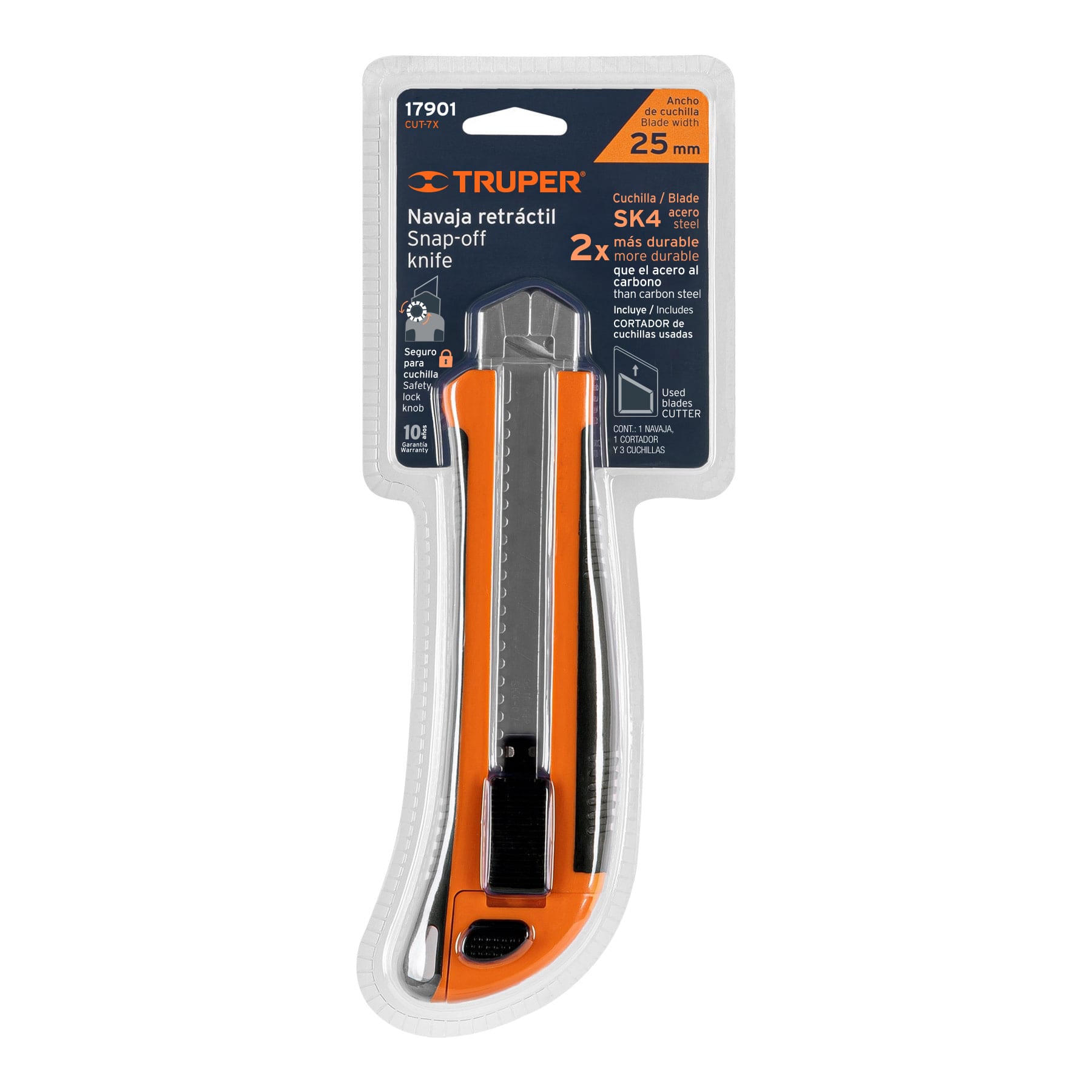 Truper CUT-7X Cutter profesional con alma metálica y grip, 25 mm