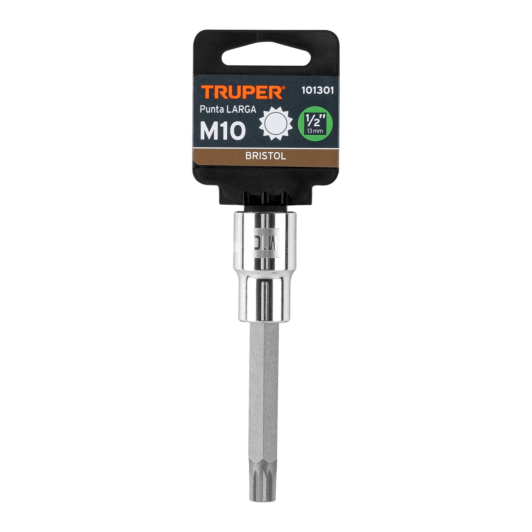 Truper D-1210-BL Dado punta larga bristol M10, cuadro 1/2'