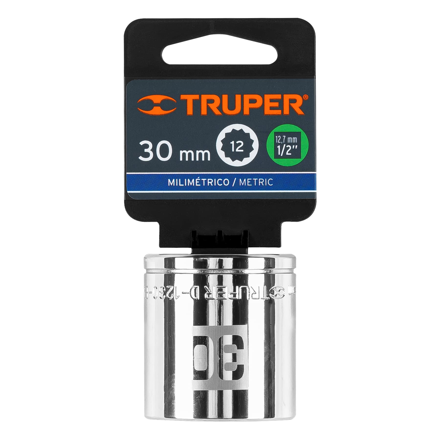Truper D-1230-EM Dado de 30 mm, 12 puntas, cuadro 1/2'