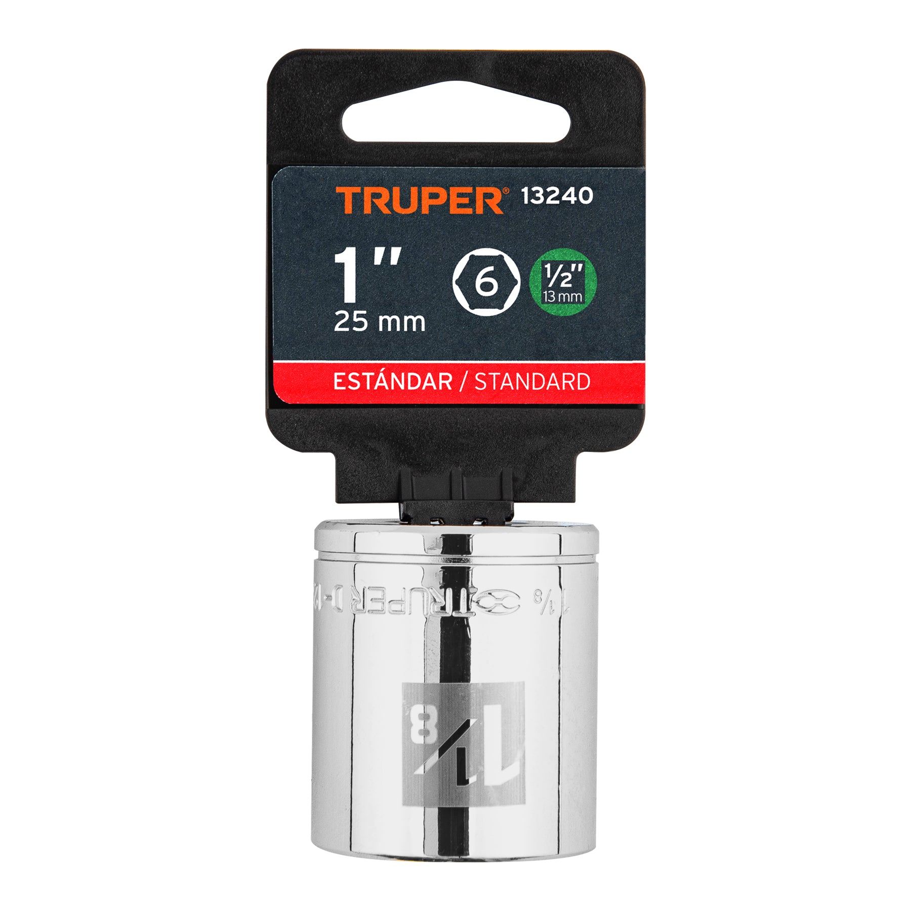 Truper D-1236-H Dado de 1-1/8', 6 puntas, cuadro 1/2'
