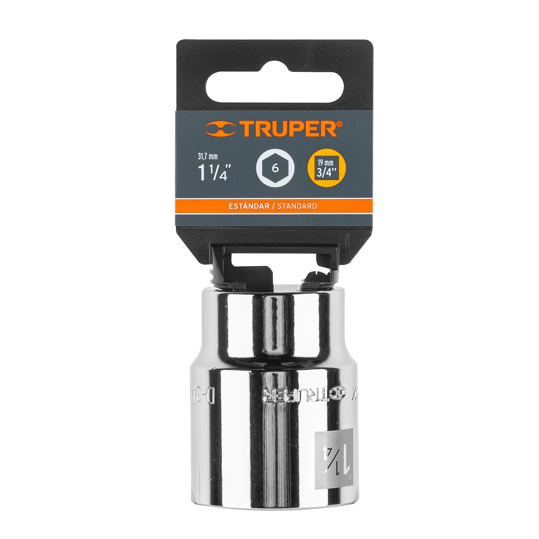 Truper D-3440-H Dado de 1-1/4', 6 puntas, cuadro 3/4'