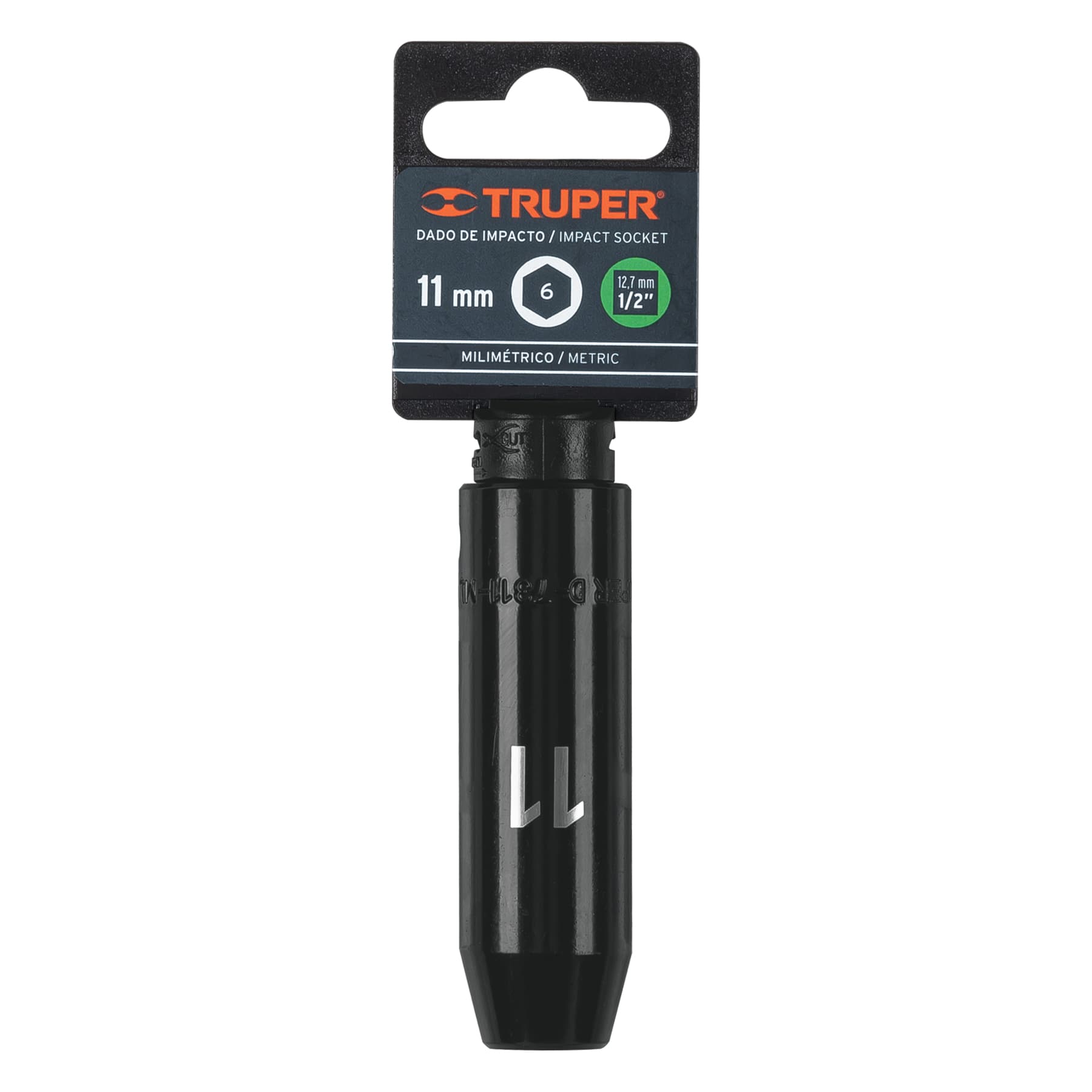Truper D-7311-ML Dado largo cuadro 1/2' de impacto 6 puntas de 11 mm