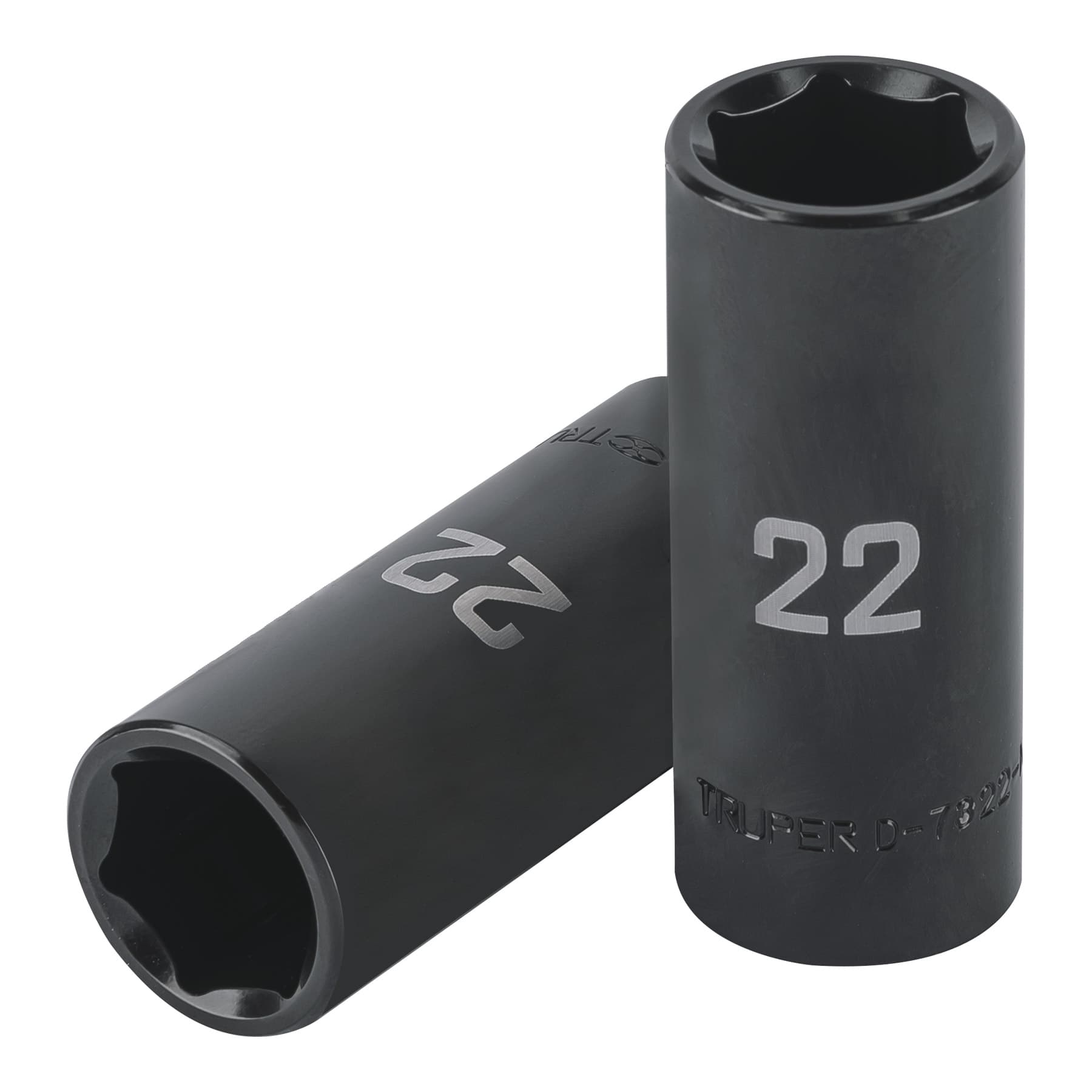 Truper D-7322-ML Dado largo impacto de 22 mm, 6 puntas, cuadro 1/2'