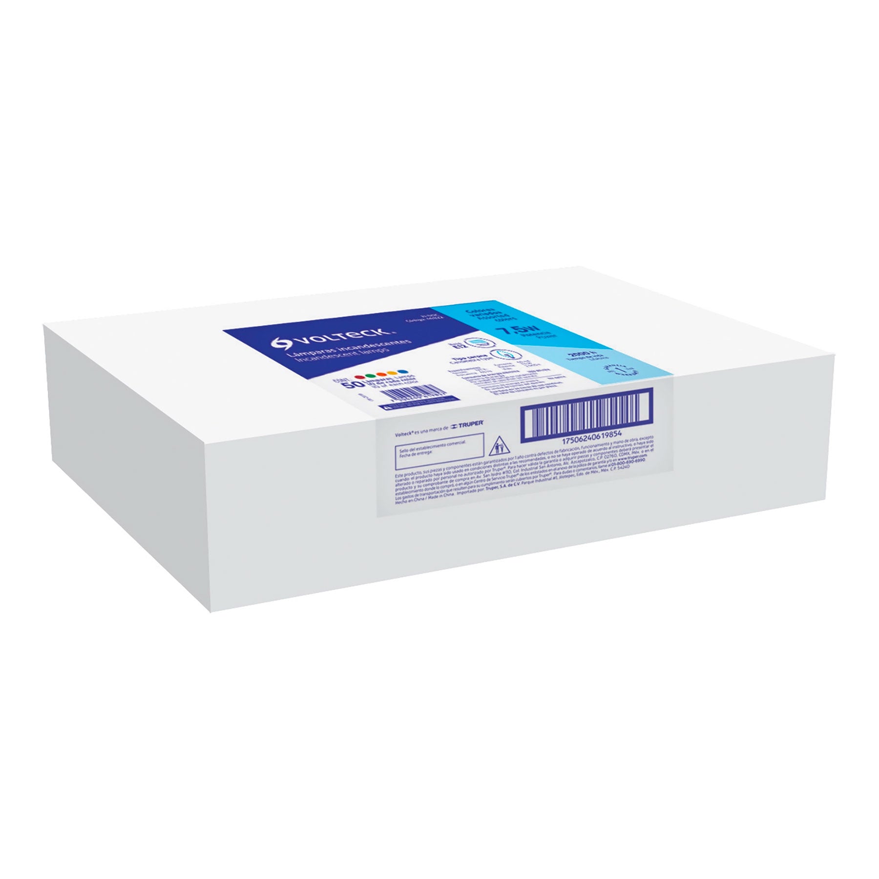 Volteck FI-50C Focos incandescentes de colores, base E12, 7.5 watts, 50pzas