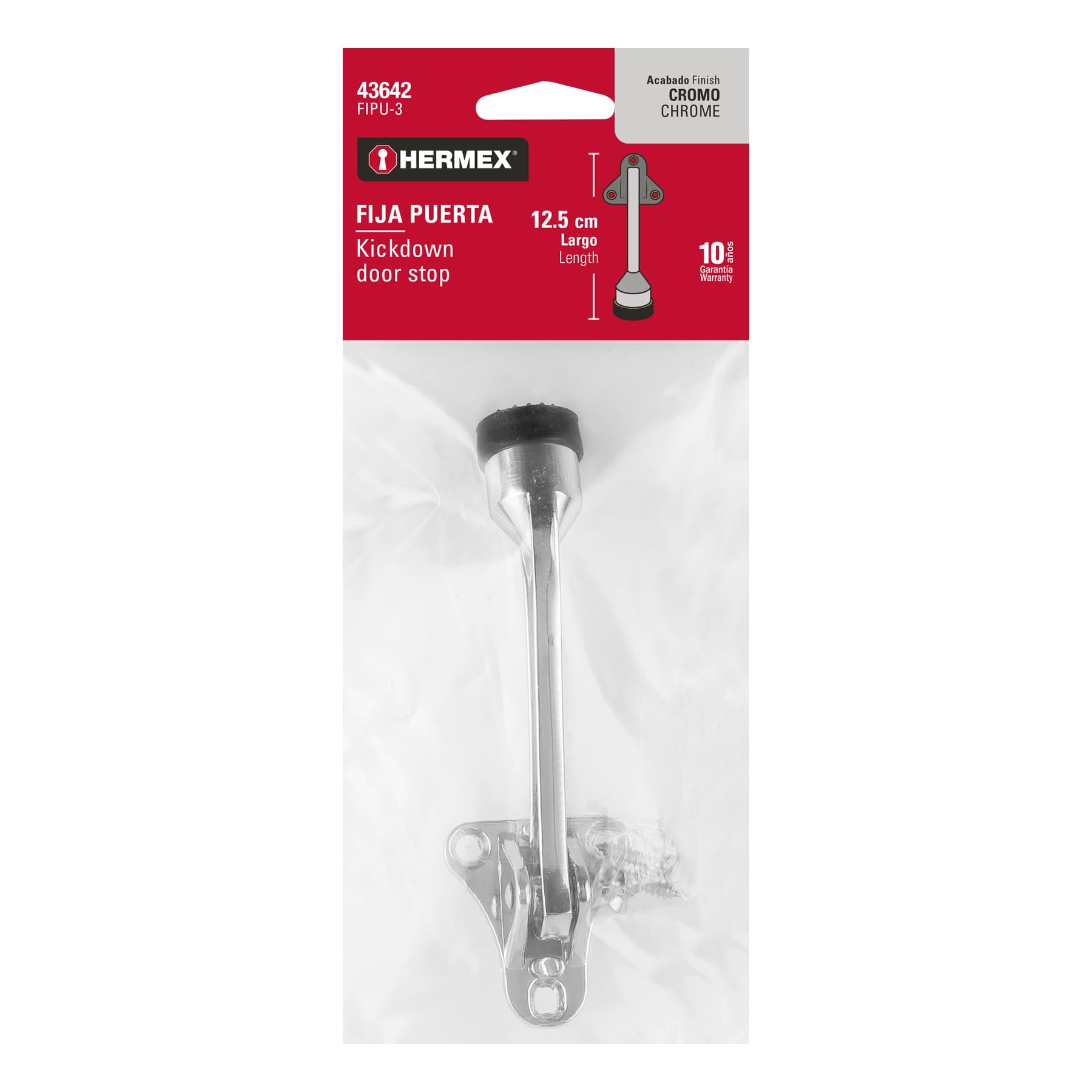 Hermex FIPU-3 Fija puerta acabado de cromo
