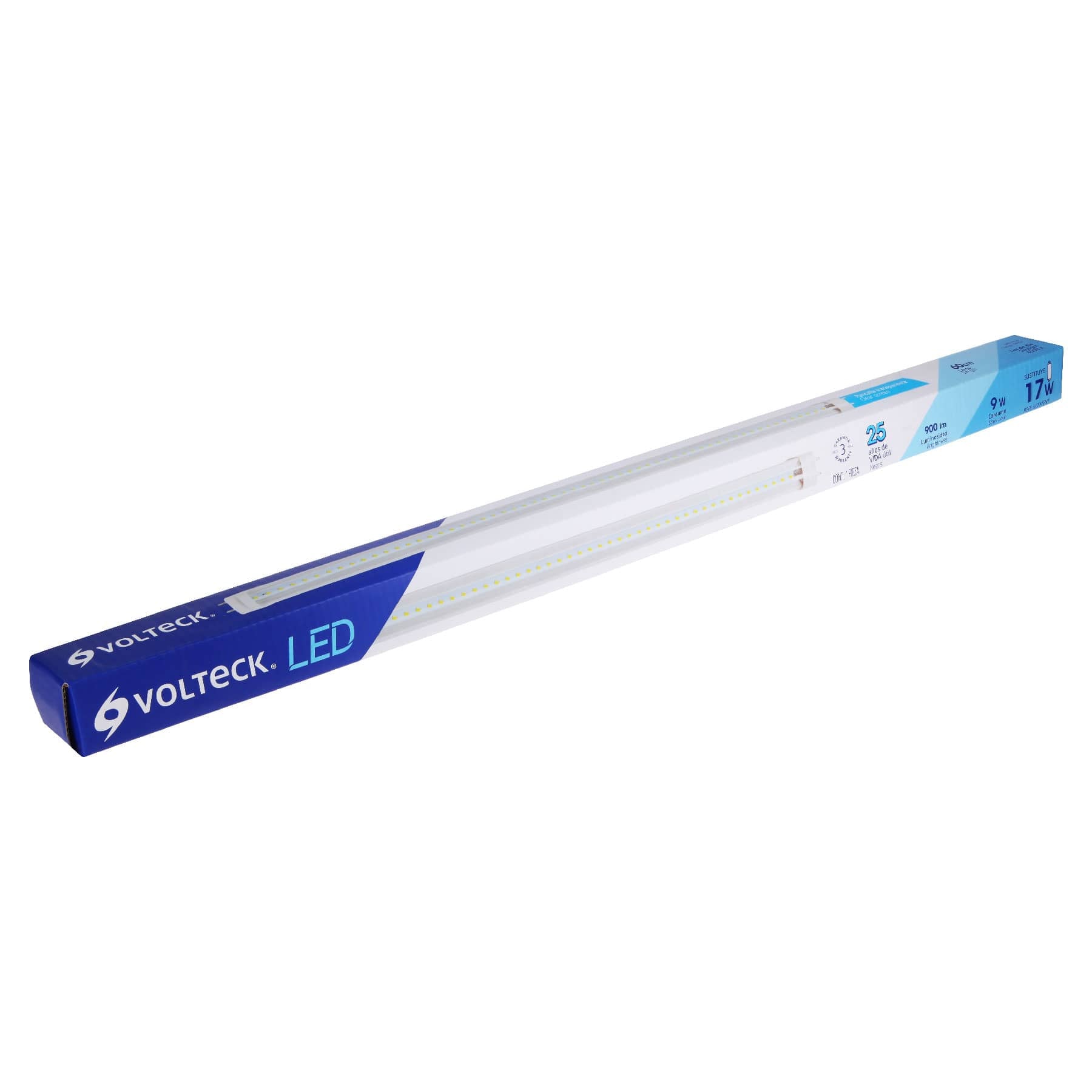 Volteck LED-T809 Tubo de LED T8, pantalla transparente, base G13, 9 W, 60cm