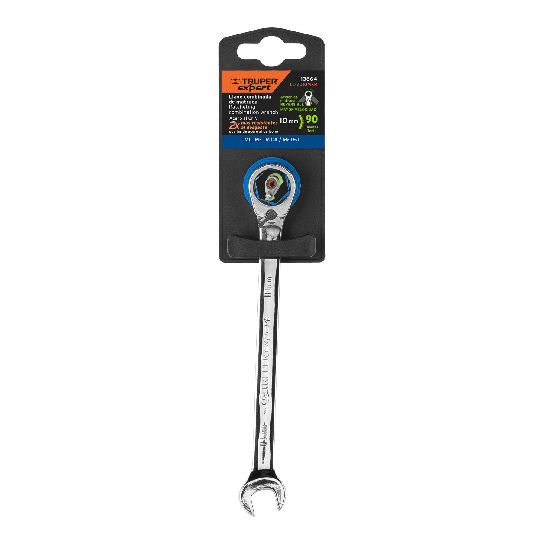 Expert LL-2010MXR Llave combinada matraca reversible 10mmx154 mm largo