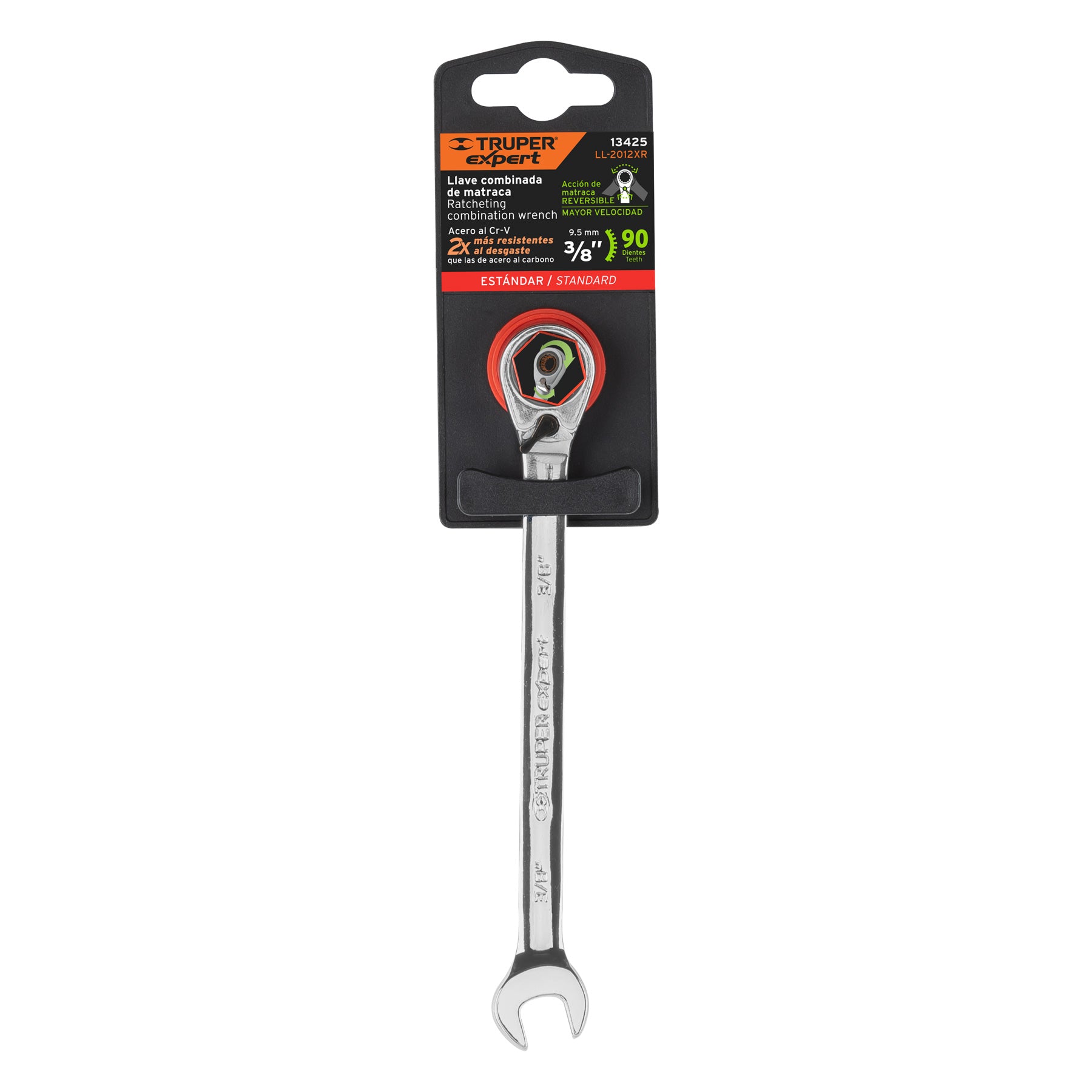 Expert LL-2012XR Llave combinada matraca reversible 3/8'x158 mm largo