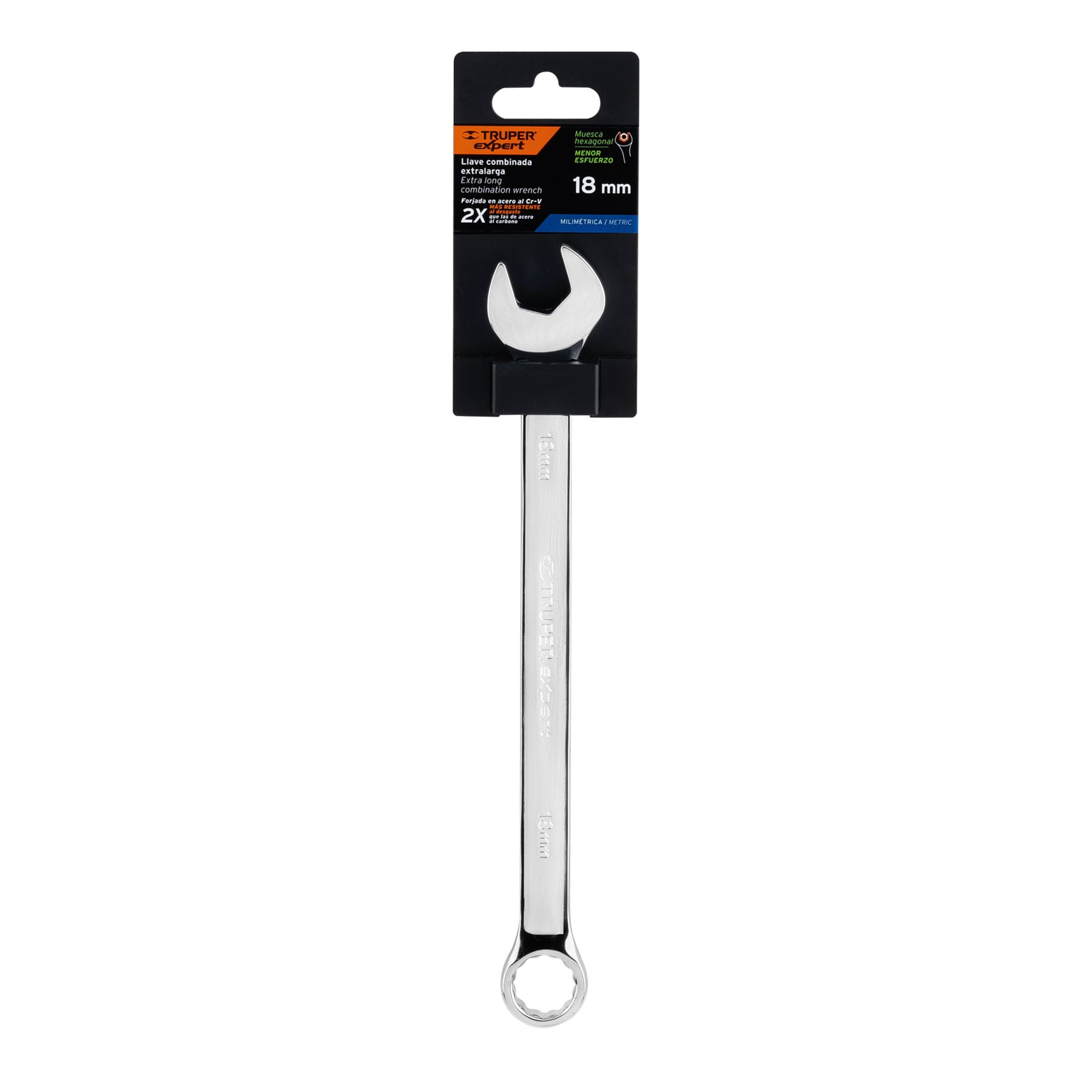 Expert LL-2018M Llave combinada extralarga 18 mm x 269 mm de largo