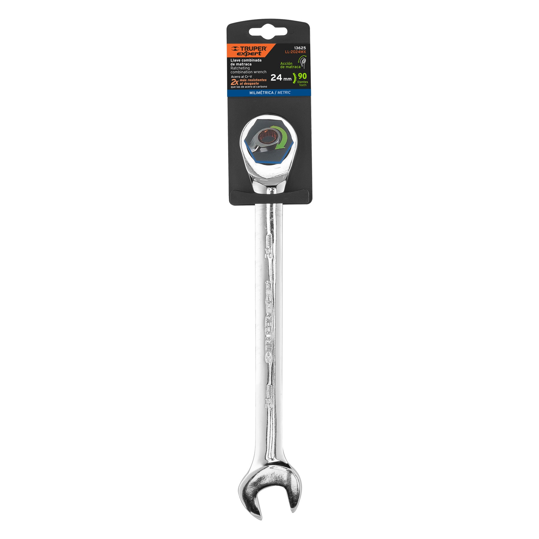 Expert LL-2024MX Llave combinada con matraca 24 mm x 325 mm largo