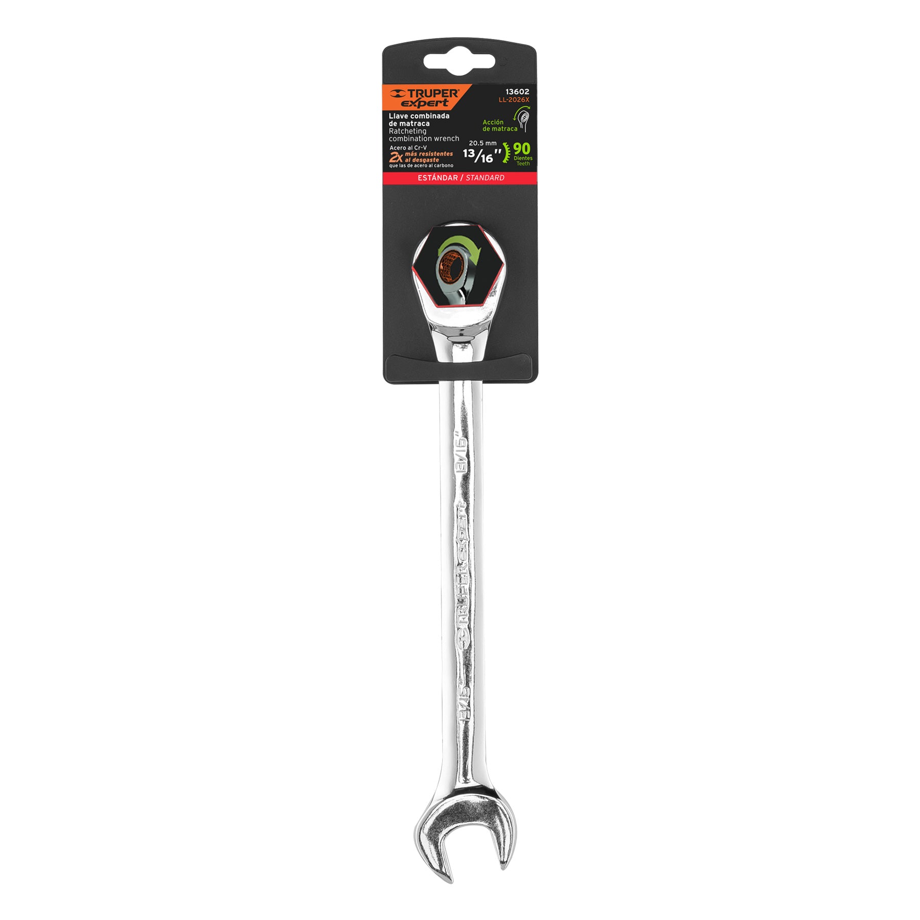 Expert LL-2026X Llave combinada con matraca 13/16' x 281 mm largo