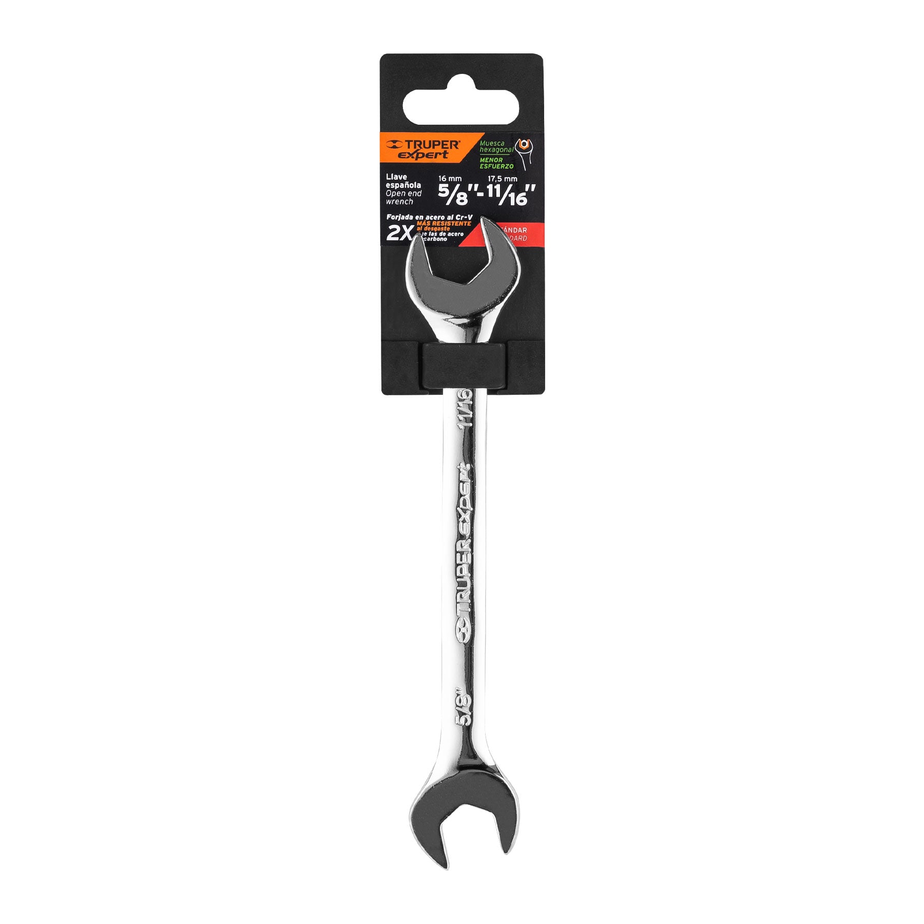 Expert LL-3034 Llave española, 5/8 x 11/16' x 198 mm de largo