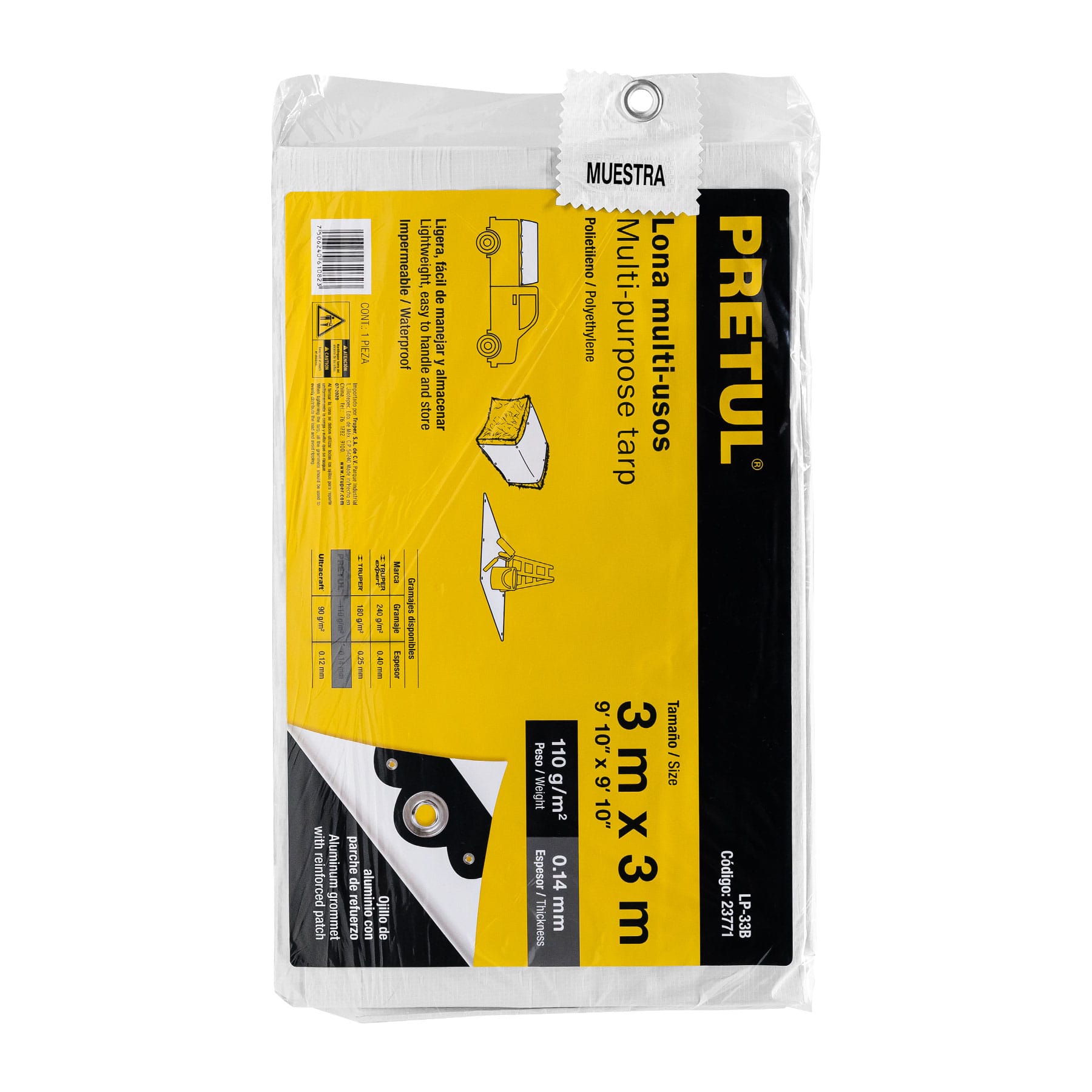 Pretul LP-33B Lona 3 x 3 m, blanca