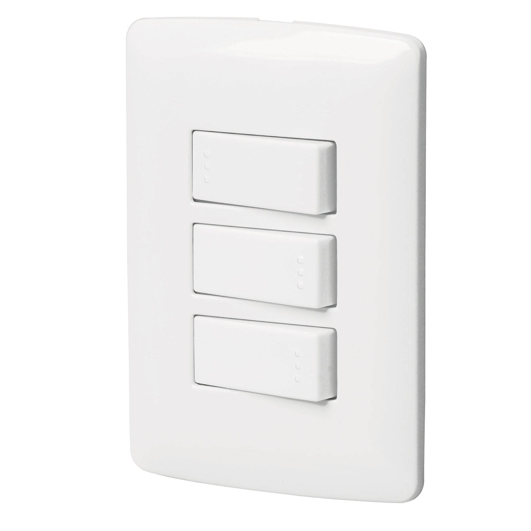 Volteck PA-APTR-EIB Placa armada 2 interruptores 1escalera blanco,línea Italiana