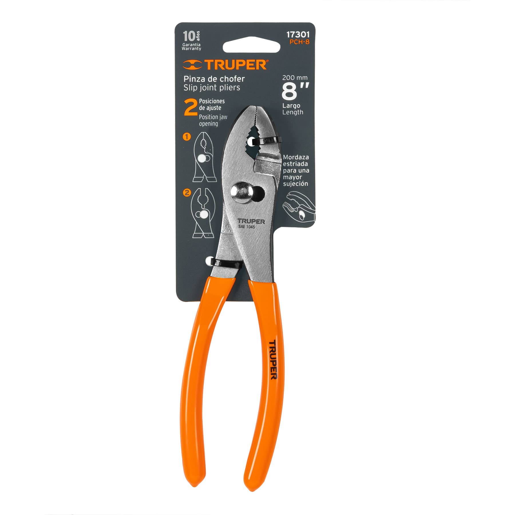 Truper PCH-8 Pinza de chofer 8', mango de PVC