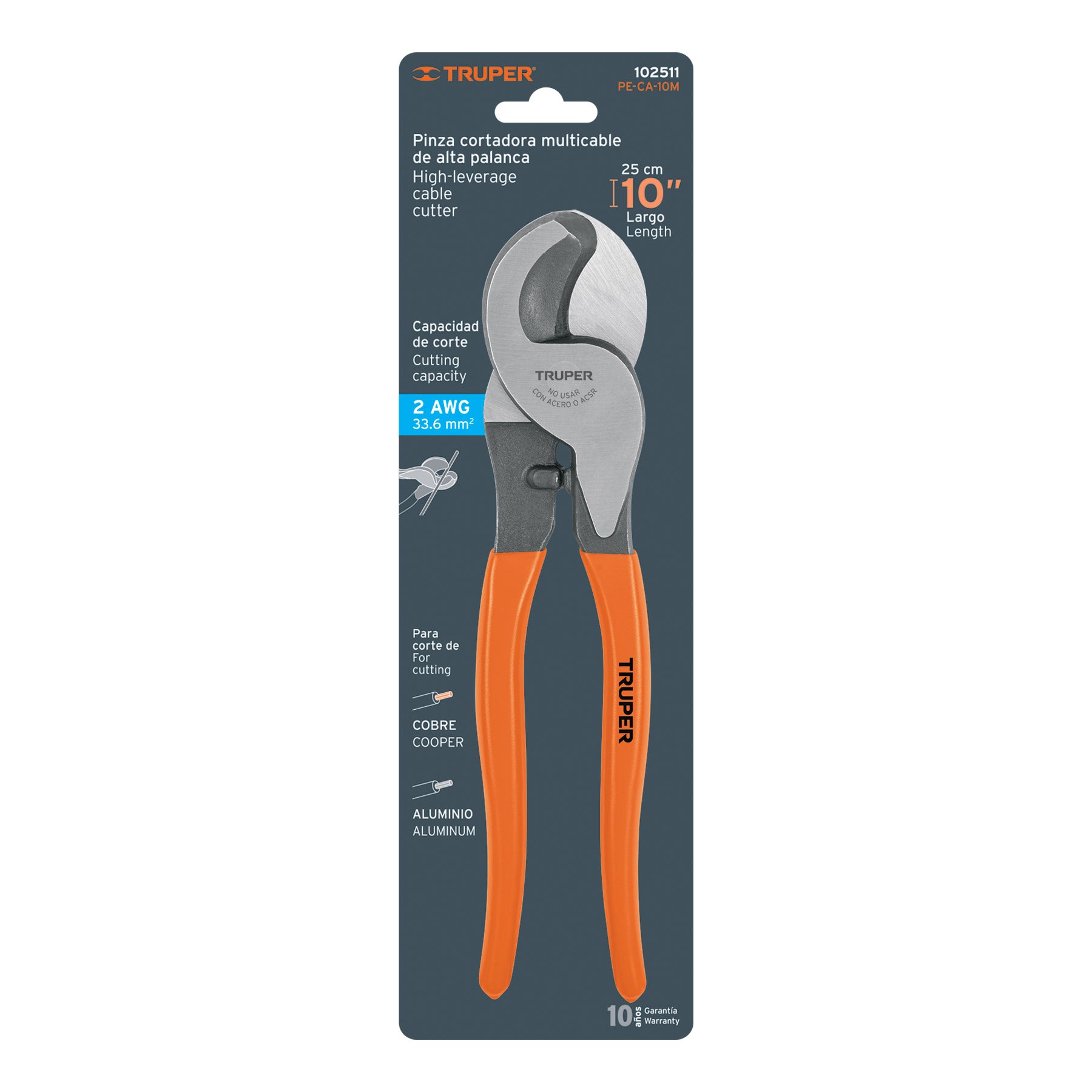 Truper PE-CA-10M Pinza cortador multicable 10'