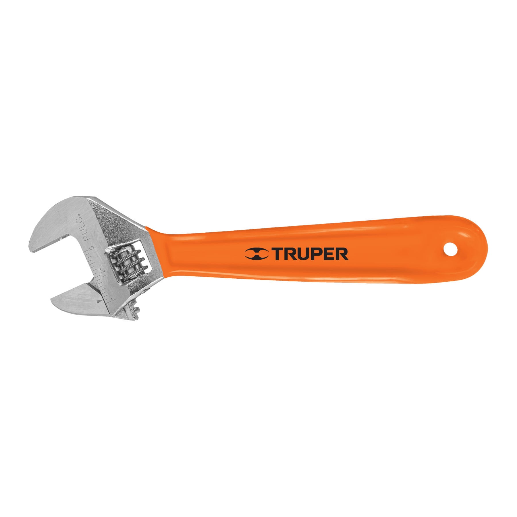 Truper PET-8X Llave ajustable (perico) 8' cromada mango de PVC, Truper