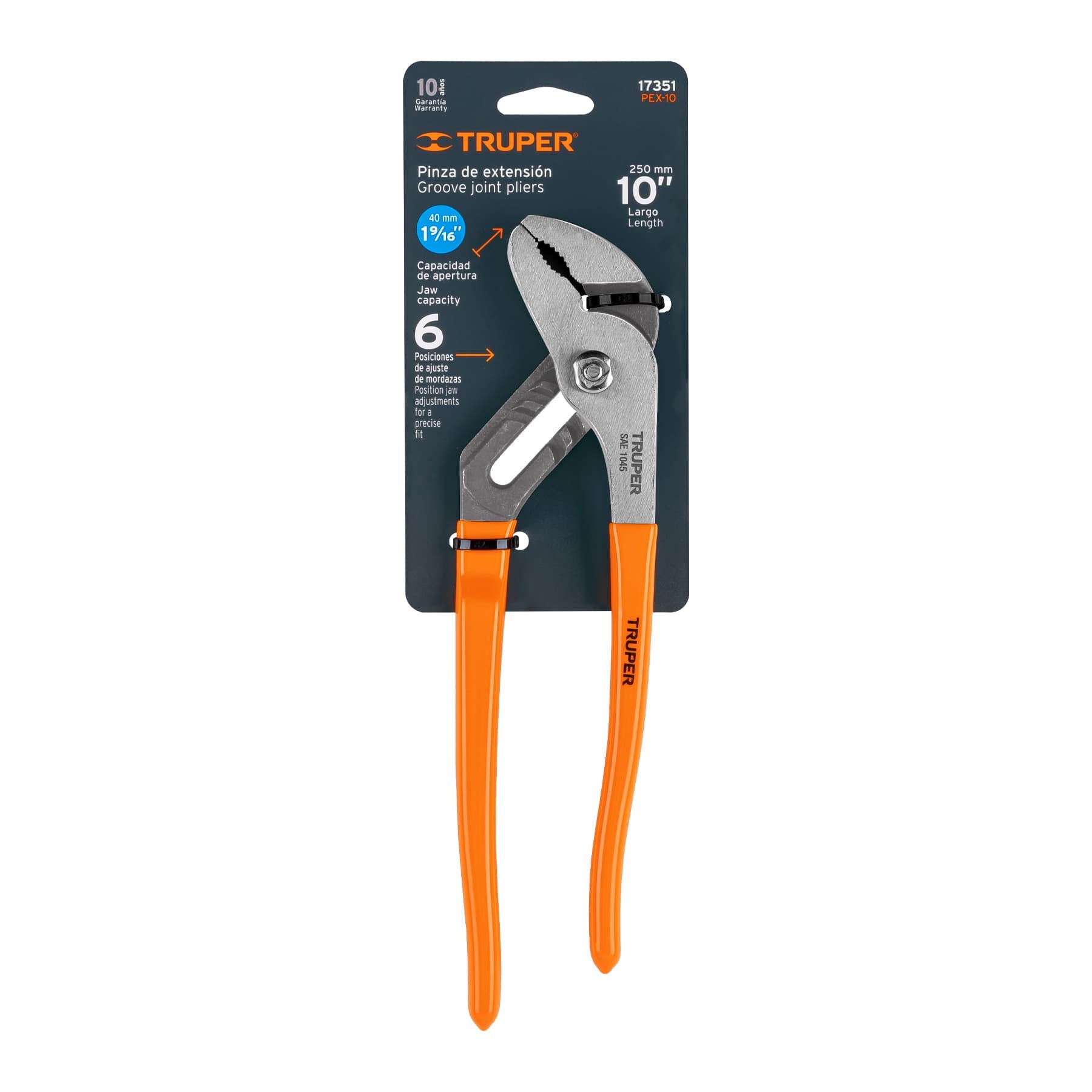 Truper PEX-10 Pinza de extensión 10' mango de PVC