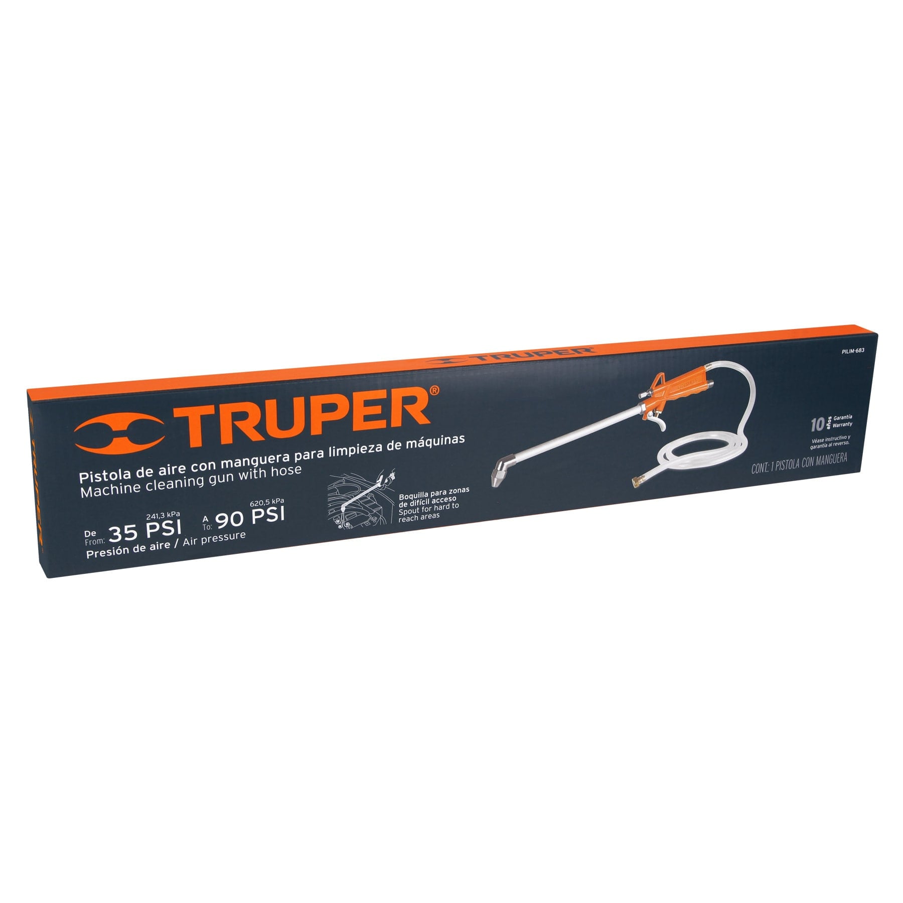 Truper PILIM-683 Pistola para limpieza de máquinas, cuerda 1/4 NPT