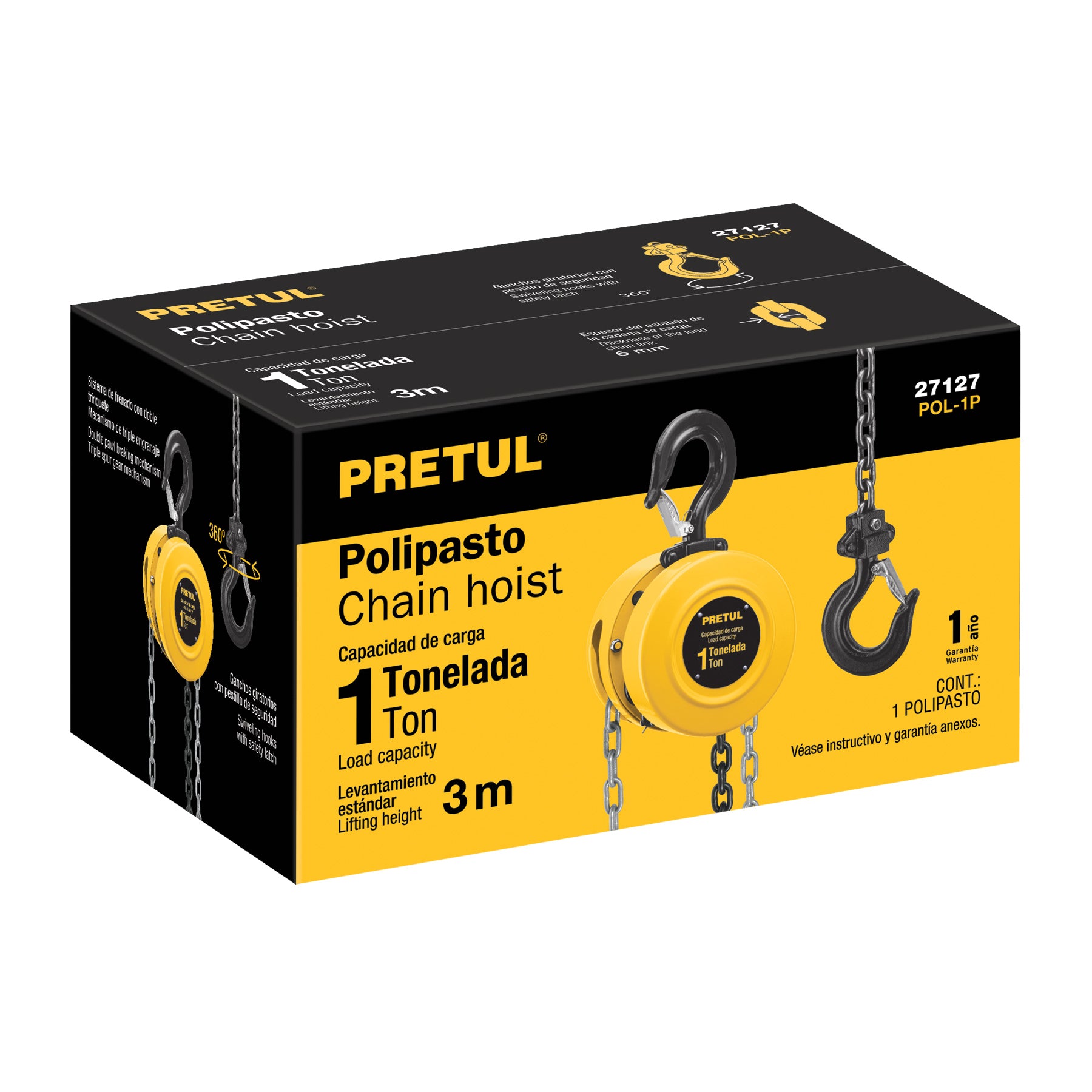 Pretul POL-1P Polipasto de cadena de 1 ton