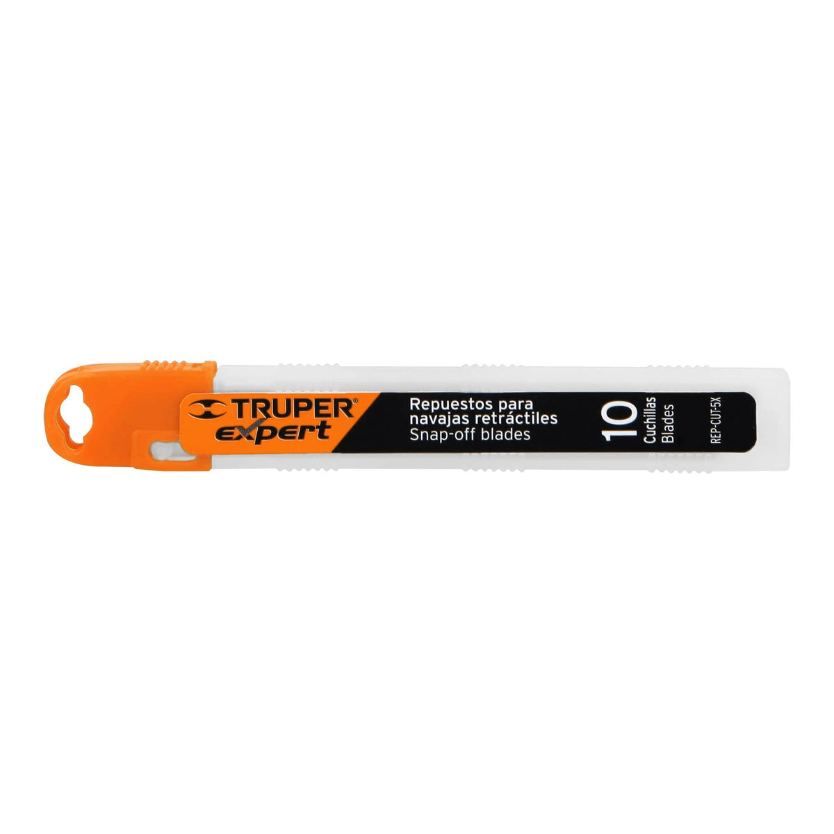 Truper REP-CUT-5X Estuche con 10 cuchillas SK2 de 9 mm para cutter