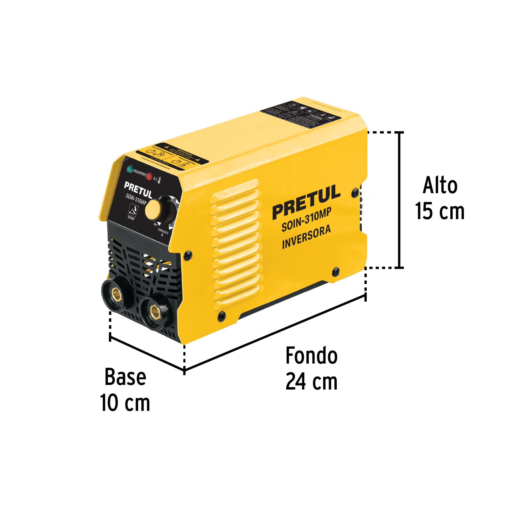 Mini soldadora inversora 100A, Serie 300, 127V, PRETUL