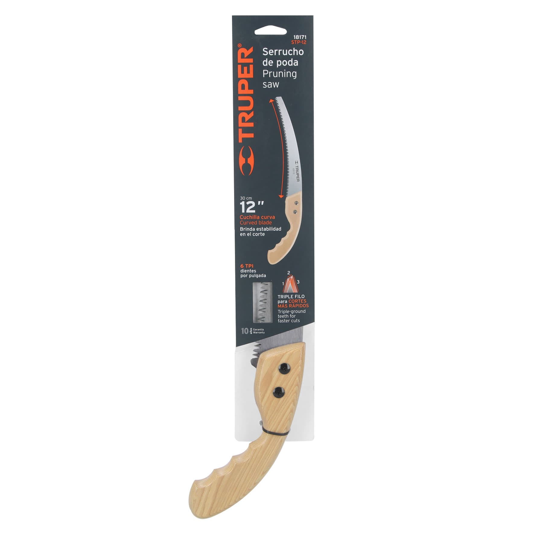 Truper STP-12 Serrucho de poda 12', tradicional, 6 DPP