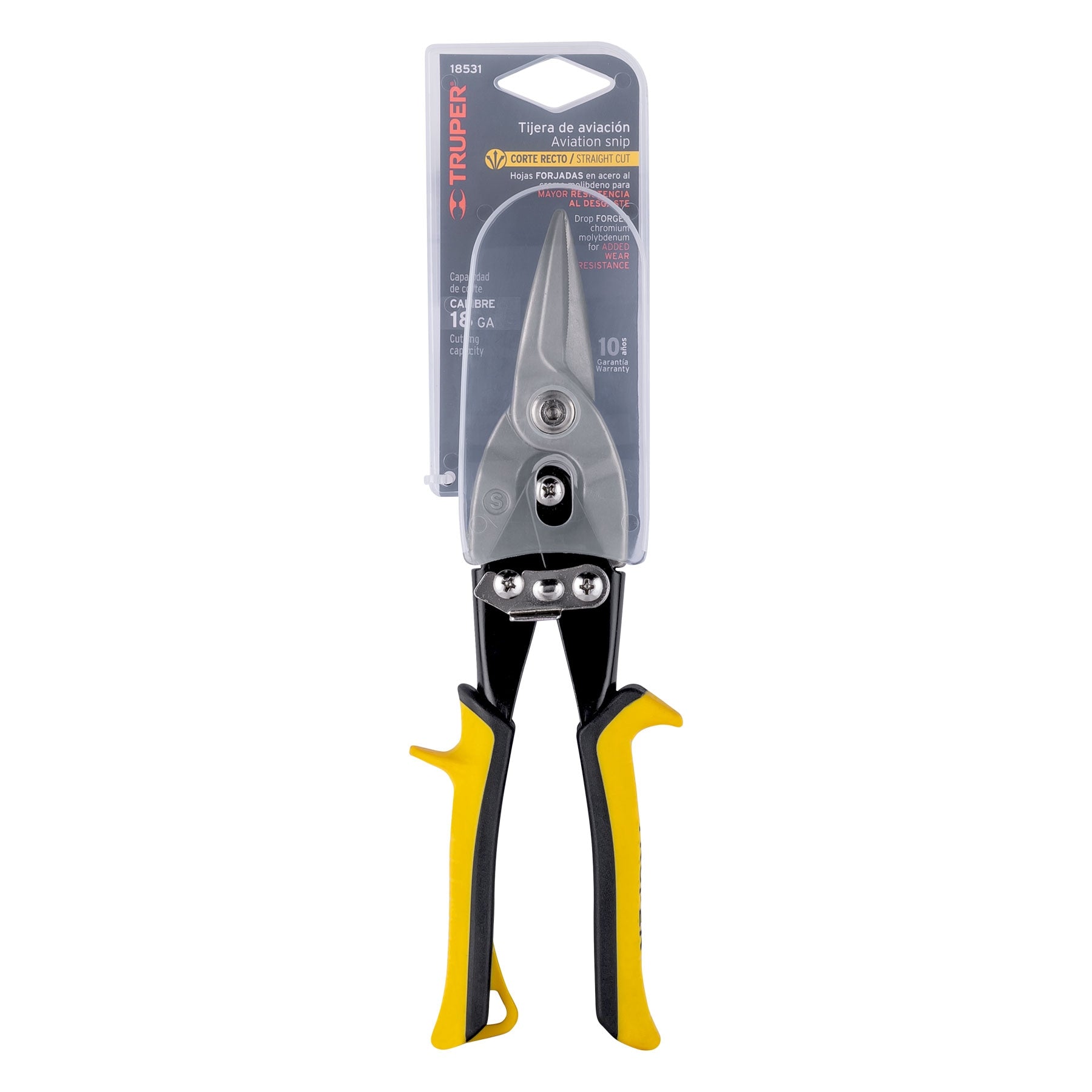 Truper TAV-R Tijera de aviación corte recto, 9 1/2'