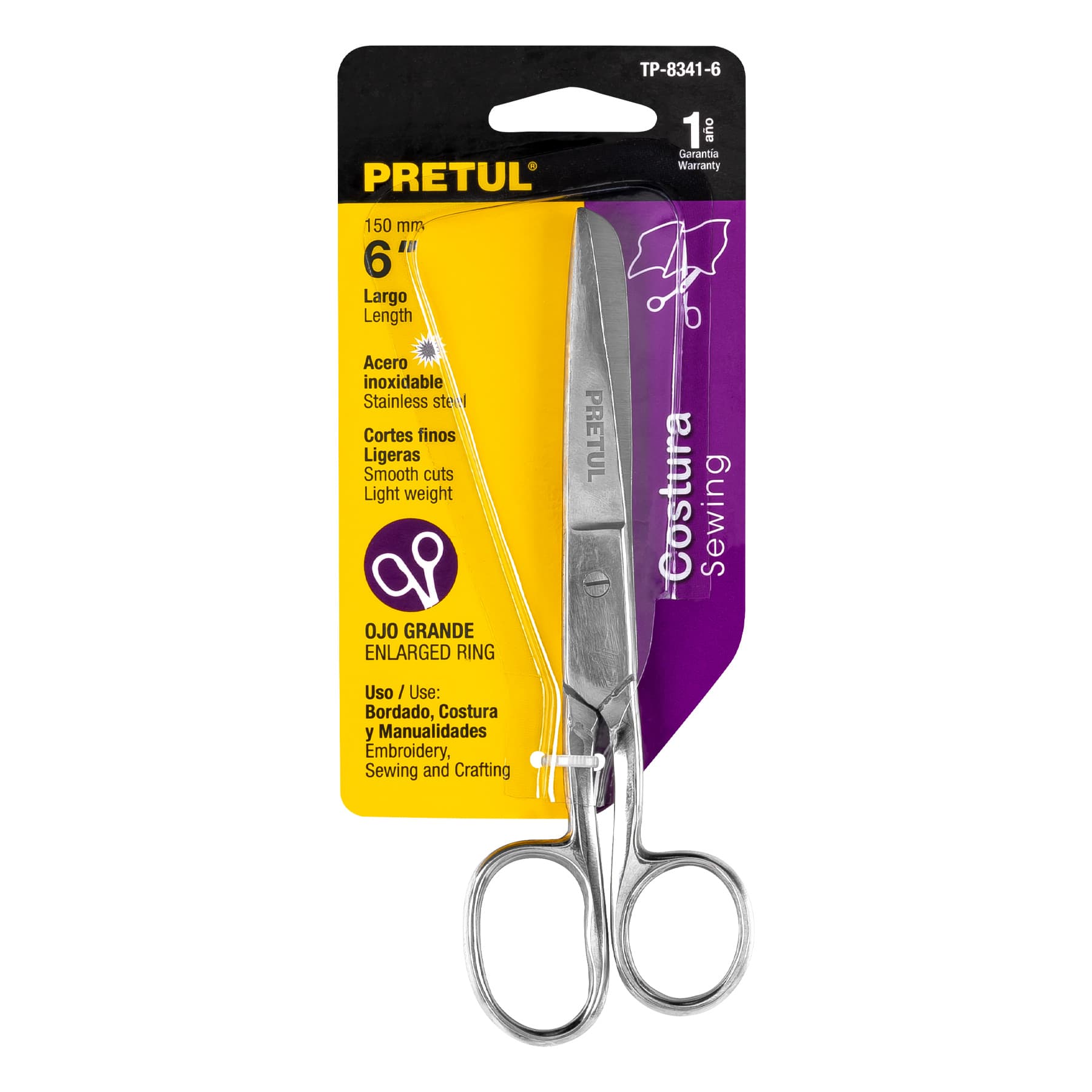 Pretul TP-8341-6 Tijera para costura, 6' ojo grande, Pretul