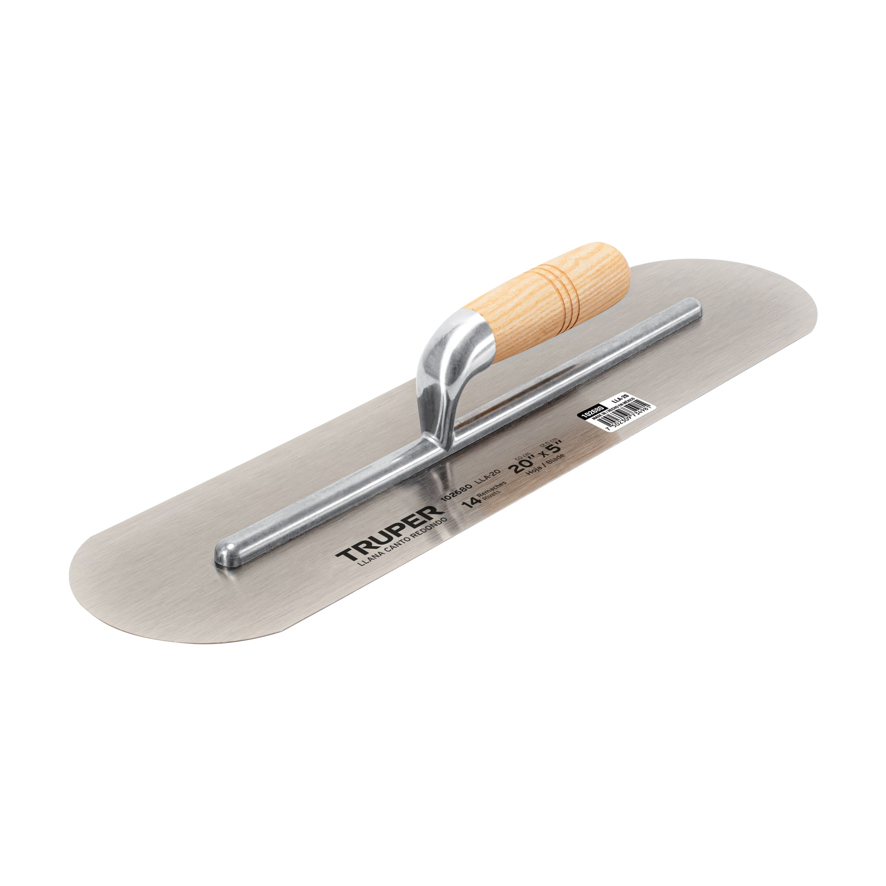 Truper LLA-20 Llana canto redondo 20" x 5" con mango de madera
