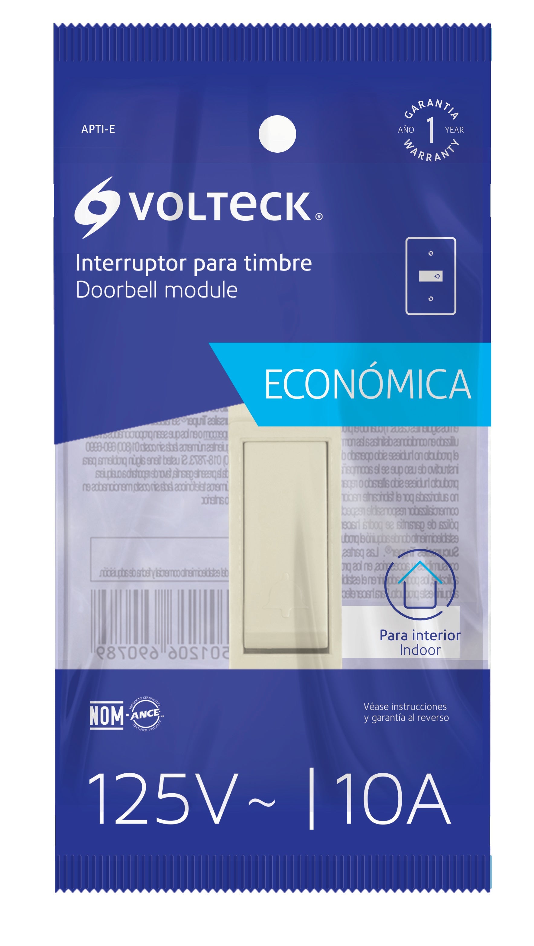 Volteck APTI-E Interruptor para timbre, línea Económica