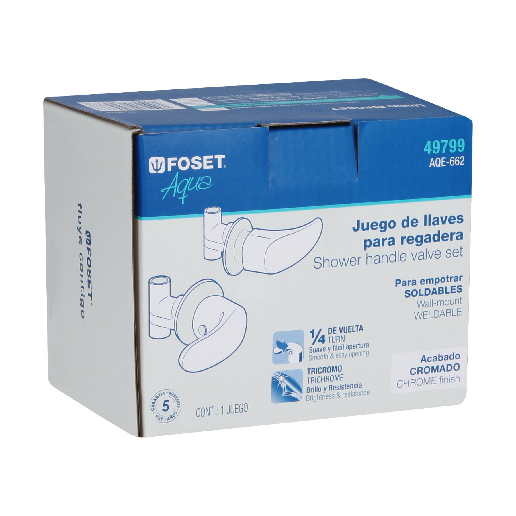 Foset AQE-662 Juego 2 llaves de empotrar, soldable tipo palanca, Aqua - Ferrenacional