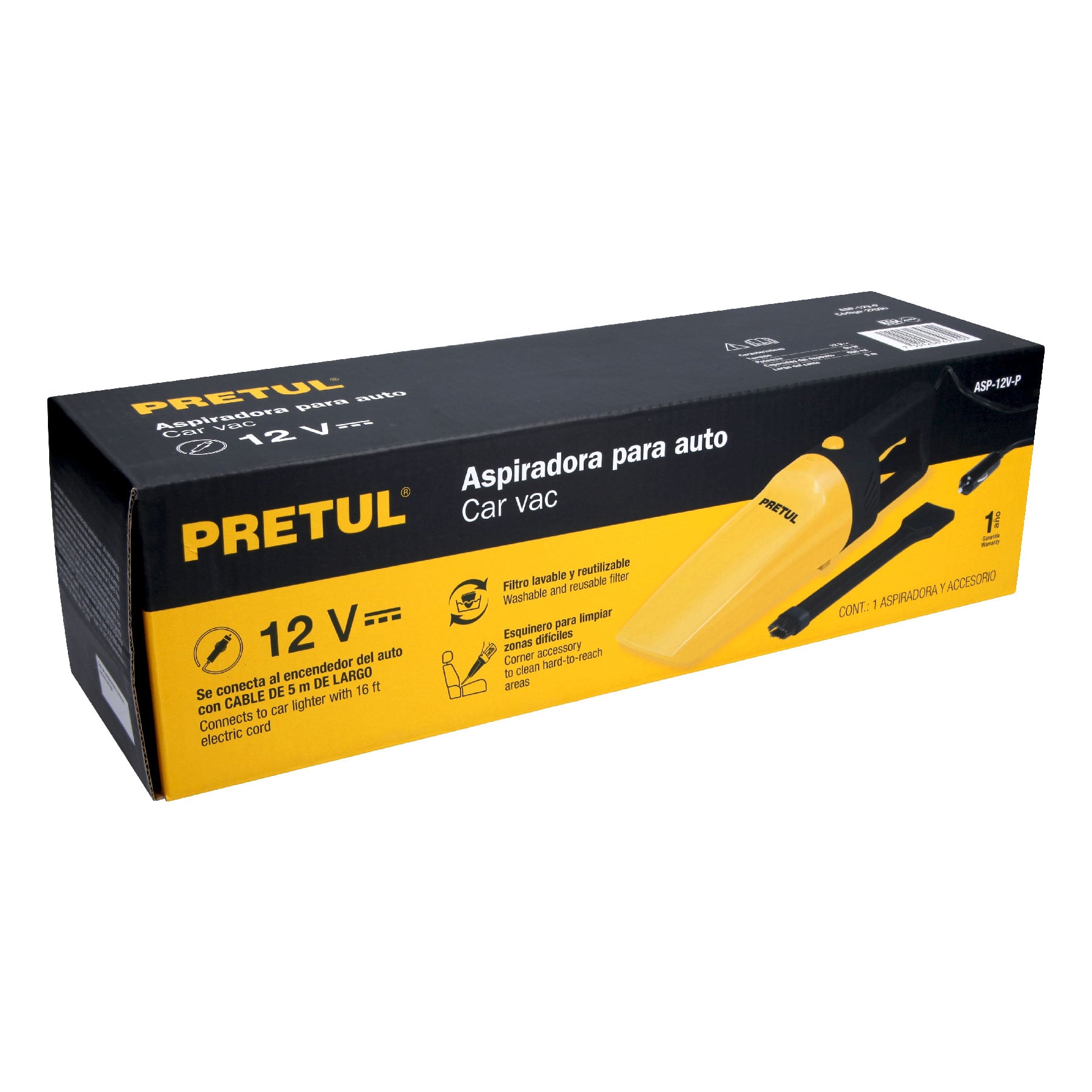 Pretul ASP-12V-P Aspiradora para auto, de 12 volts, Pretul - Ferrenacional