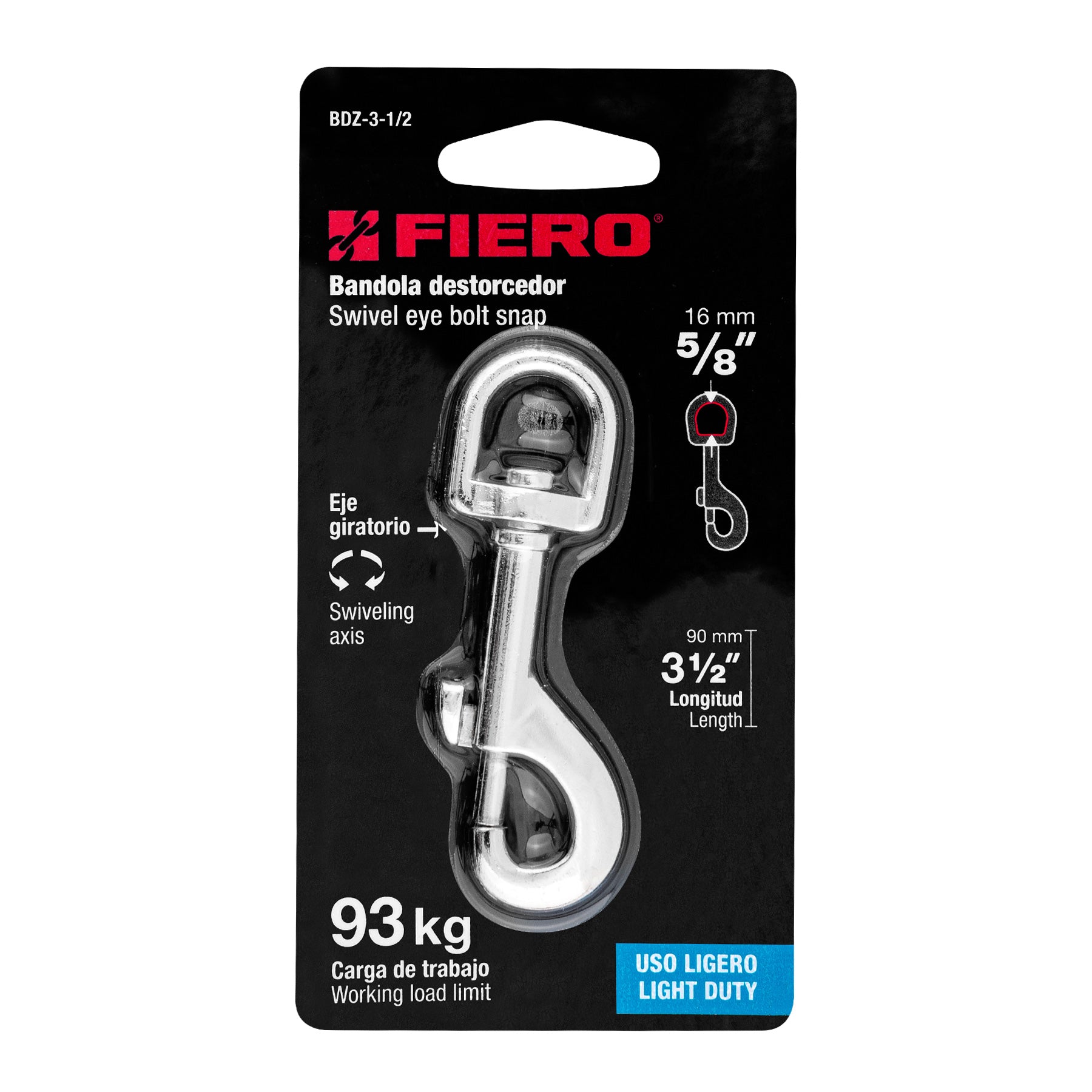 Fiero BDZ-3-1/2 Bandola de zinc, 5/8', giratoria - Ferrenacional
