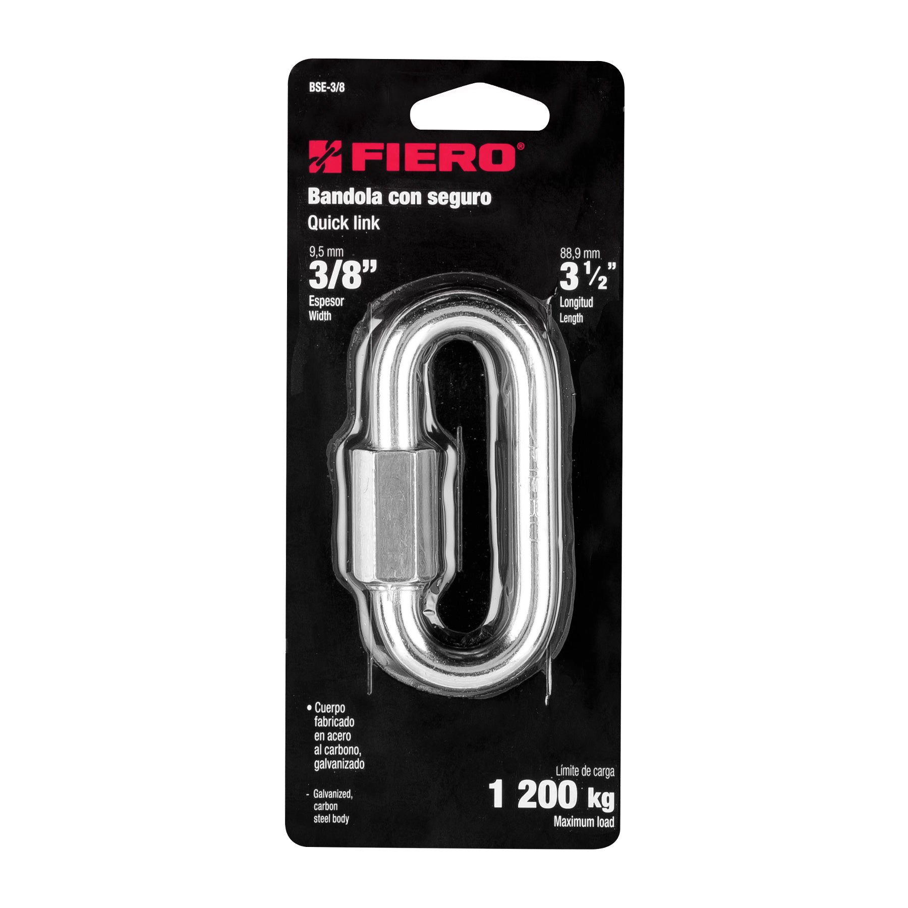 Fiero BSE-3/8 Bandola de acero de 3/8' con seguro