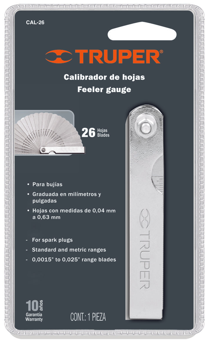 Truper CAL-26 Calibrador de 26 hojas std / mm