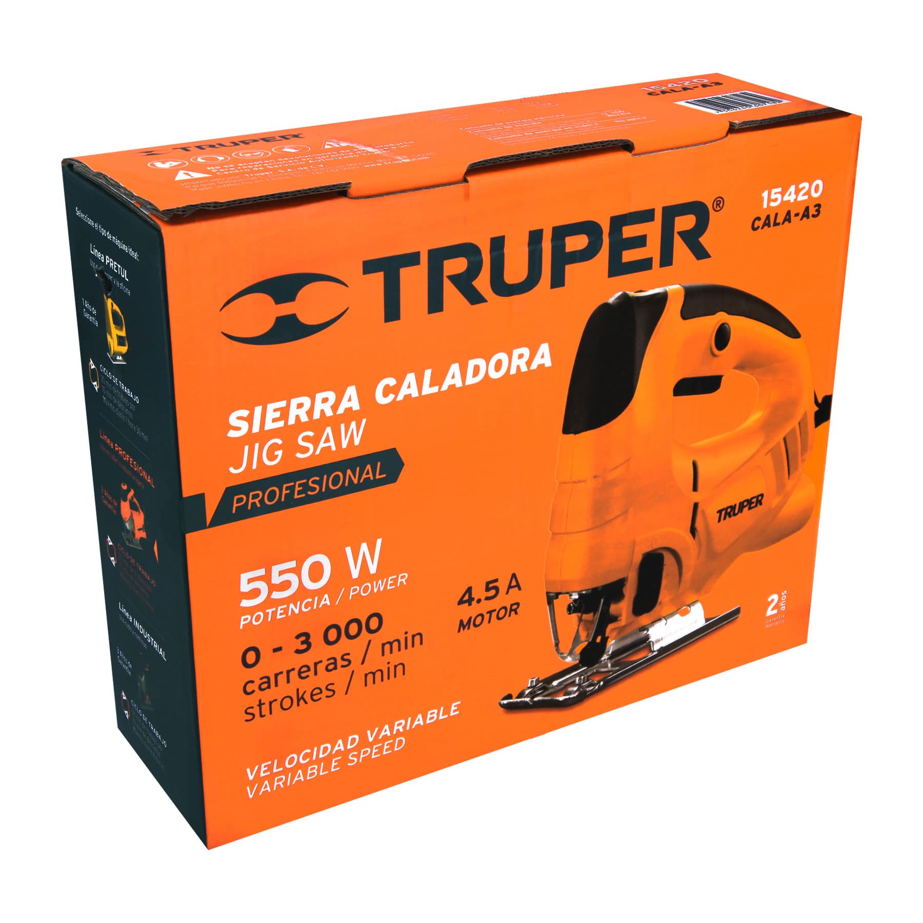 Truper CALA-A3 Sierra caladora, profesional, 550 W, 5A