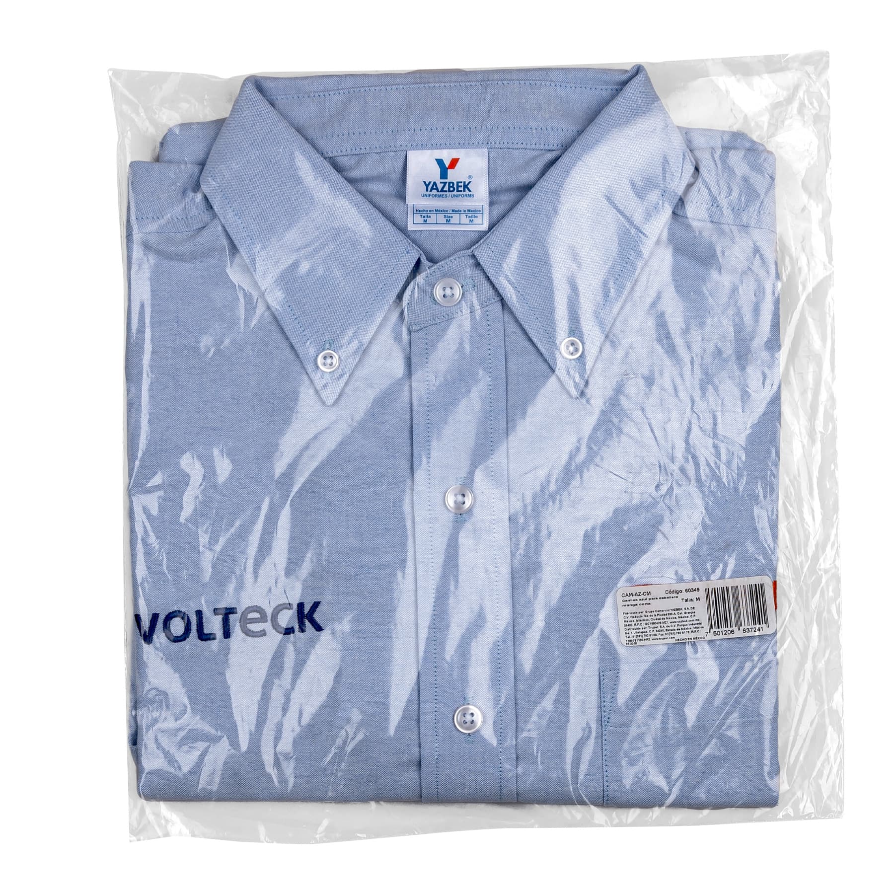 Truper CAM-AZ-CM Camisa azul para caballero, manga corta, talla M
