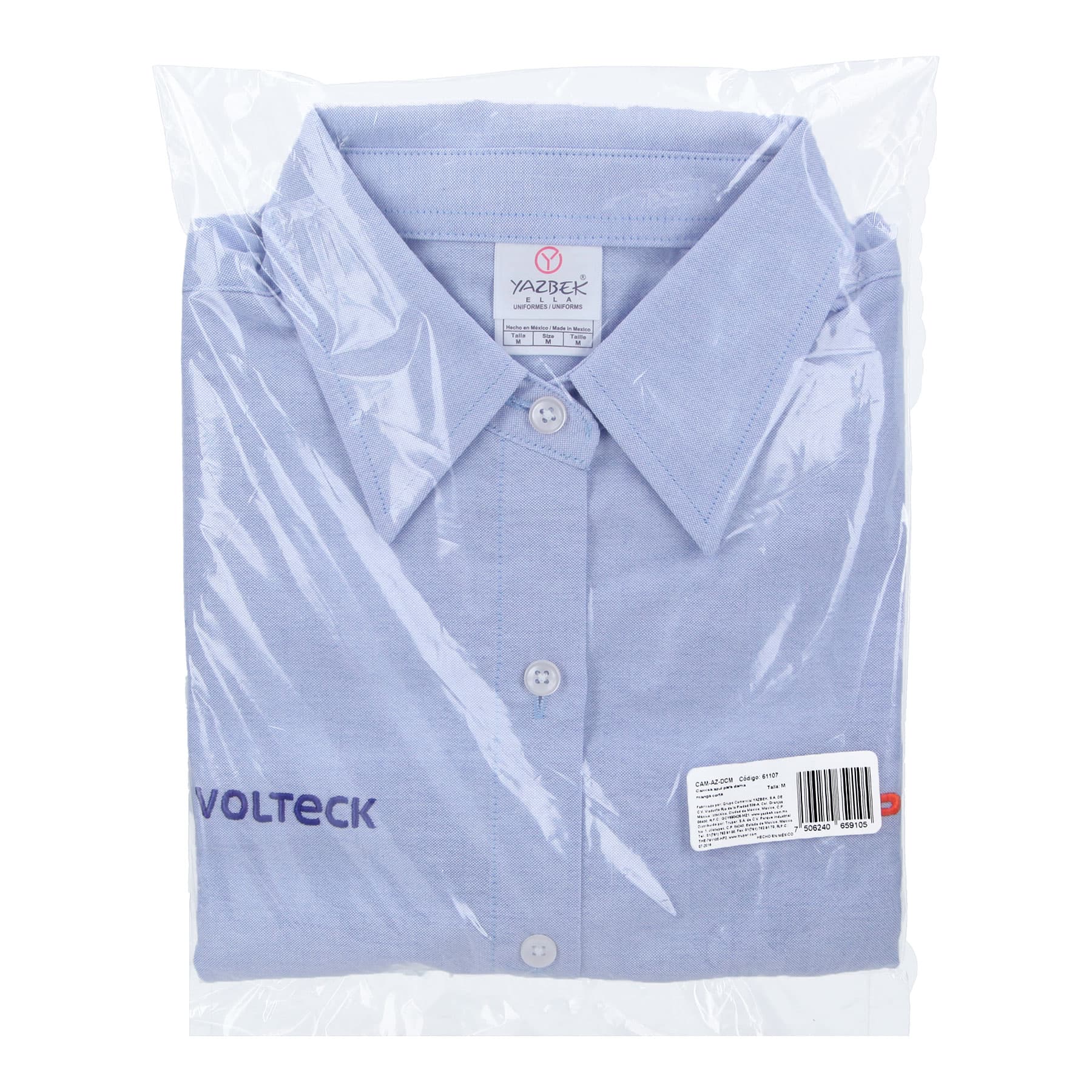 Truper CAM-AZ-DCM Camisa azul para dama, manga corta, talla mediana