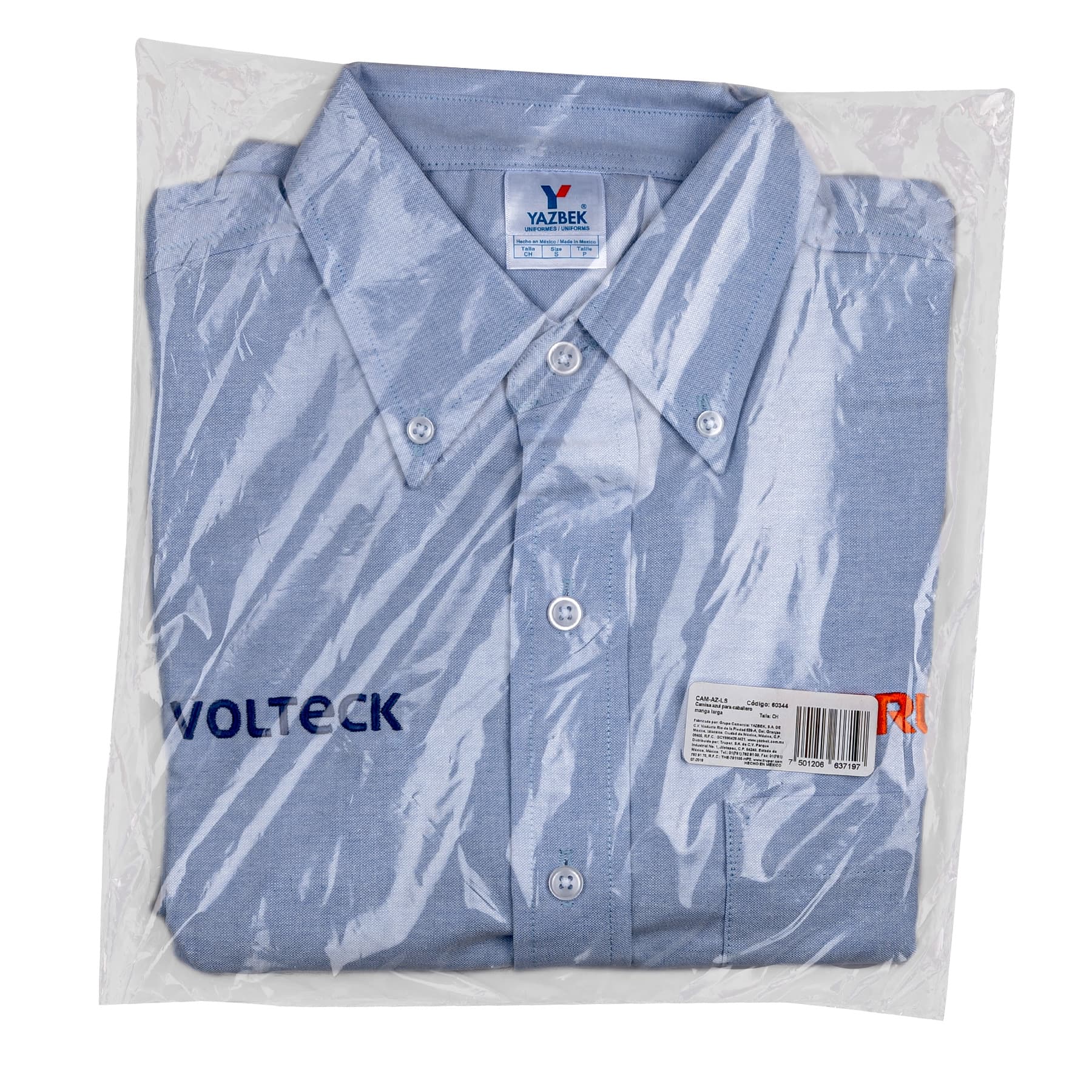 Truper CAM-AZ-LS Camisa azul para caballero, manga larga talla CH