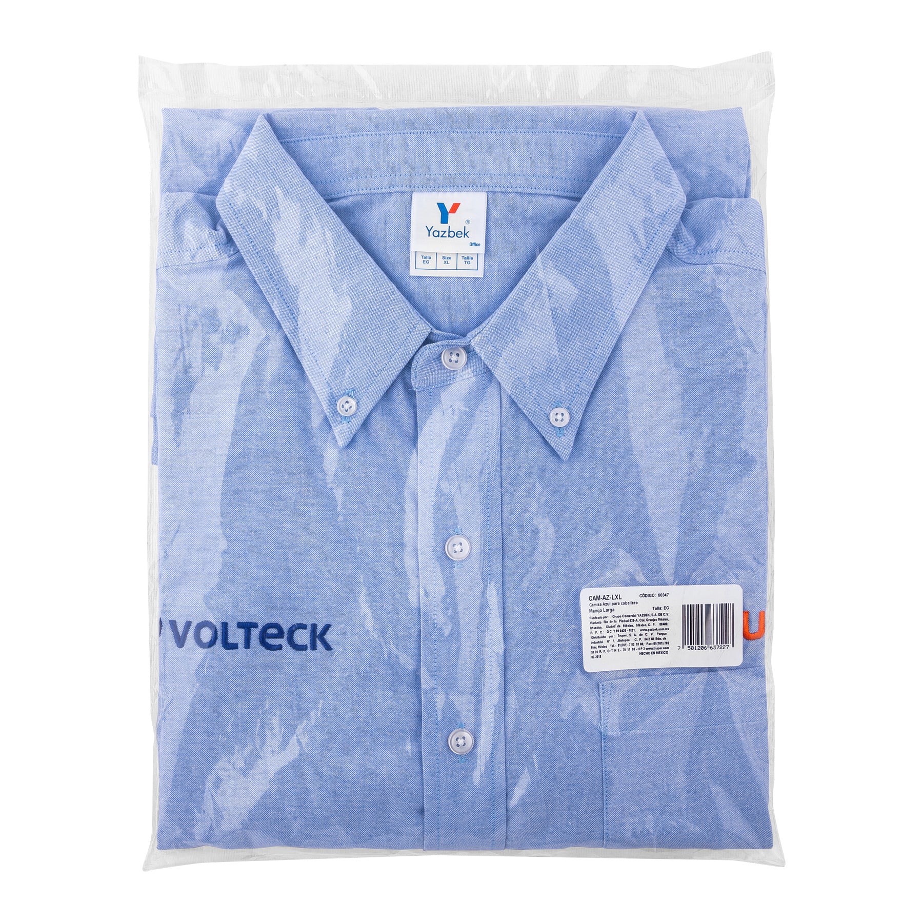Truper CAM-AZ-LXL Camisa azul para caballero, manga larga talla XG
